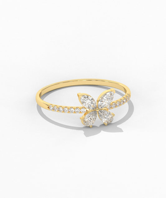 Butterfly Diamond Accent Ring