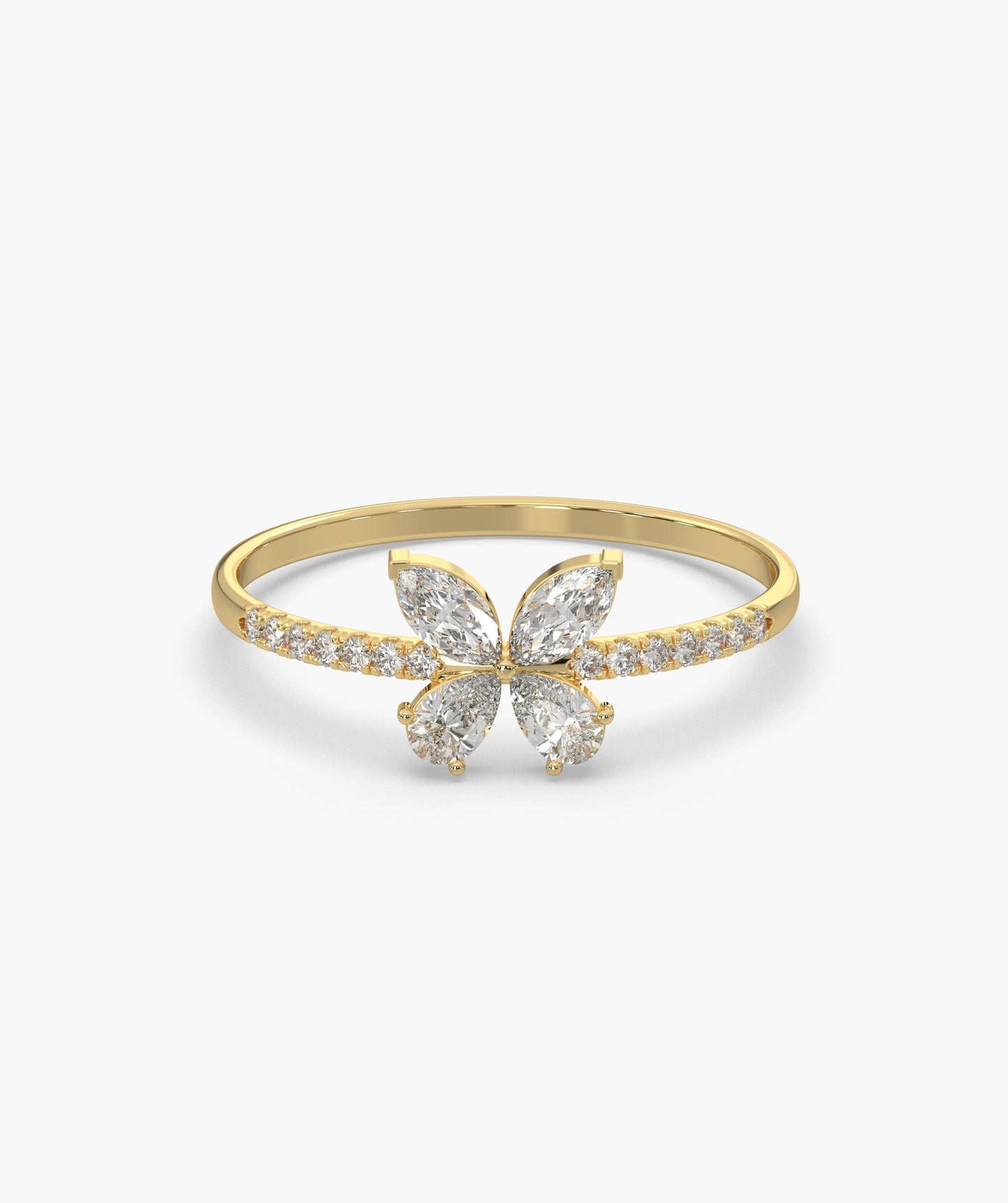 Butterfly Diamond Accent Ring