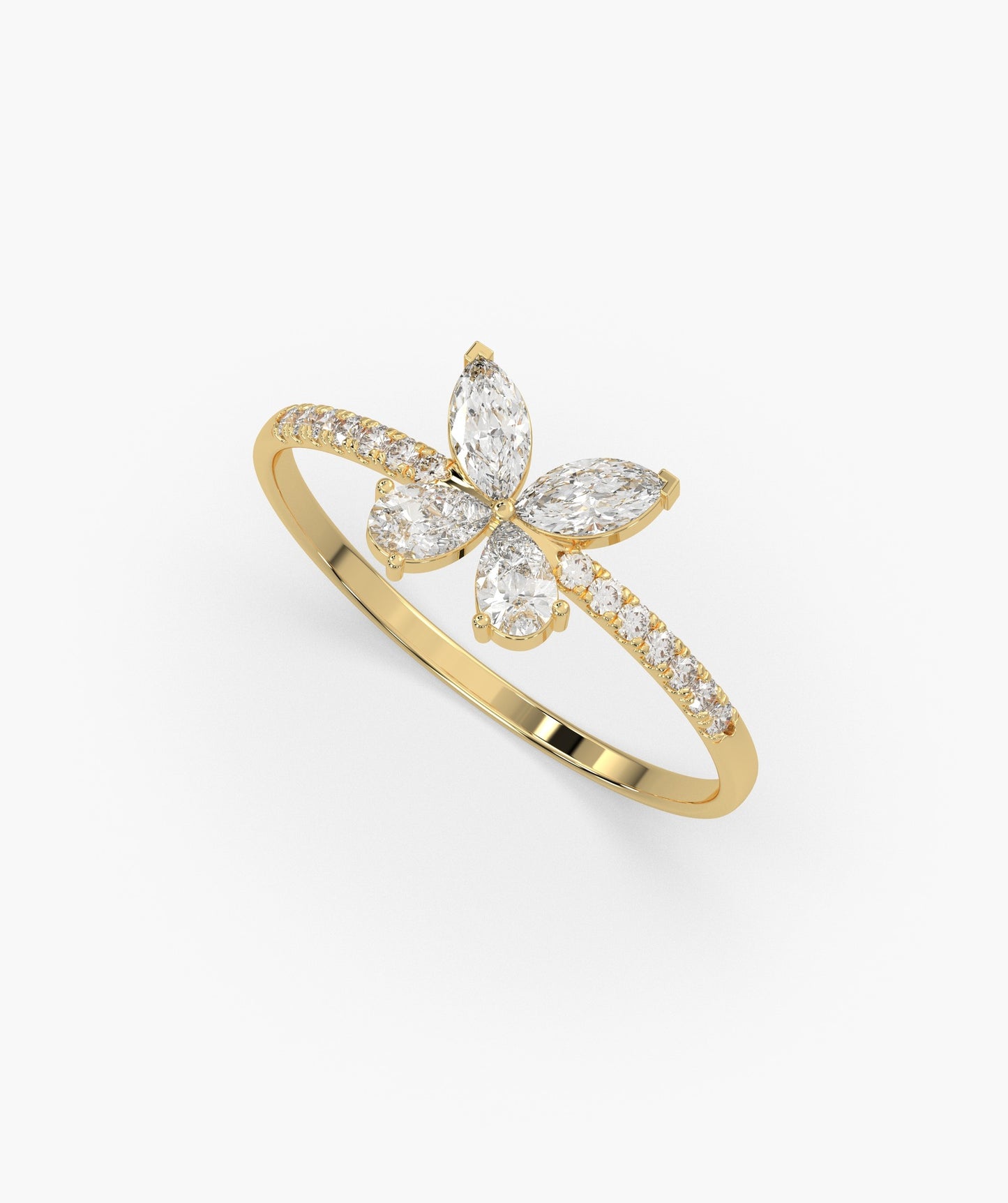 Butterfly Diamond Accent Ring