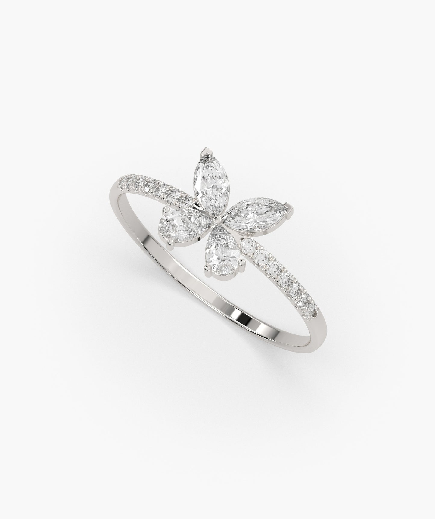 Butterfly Diamond Accent Ring