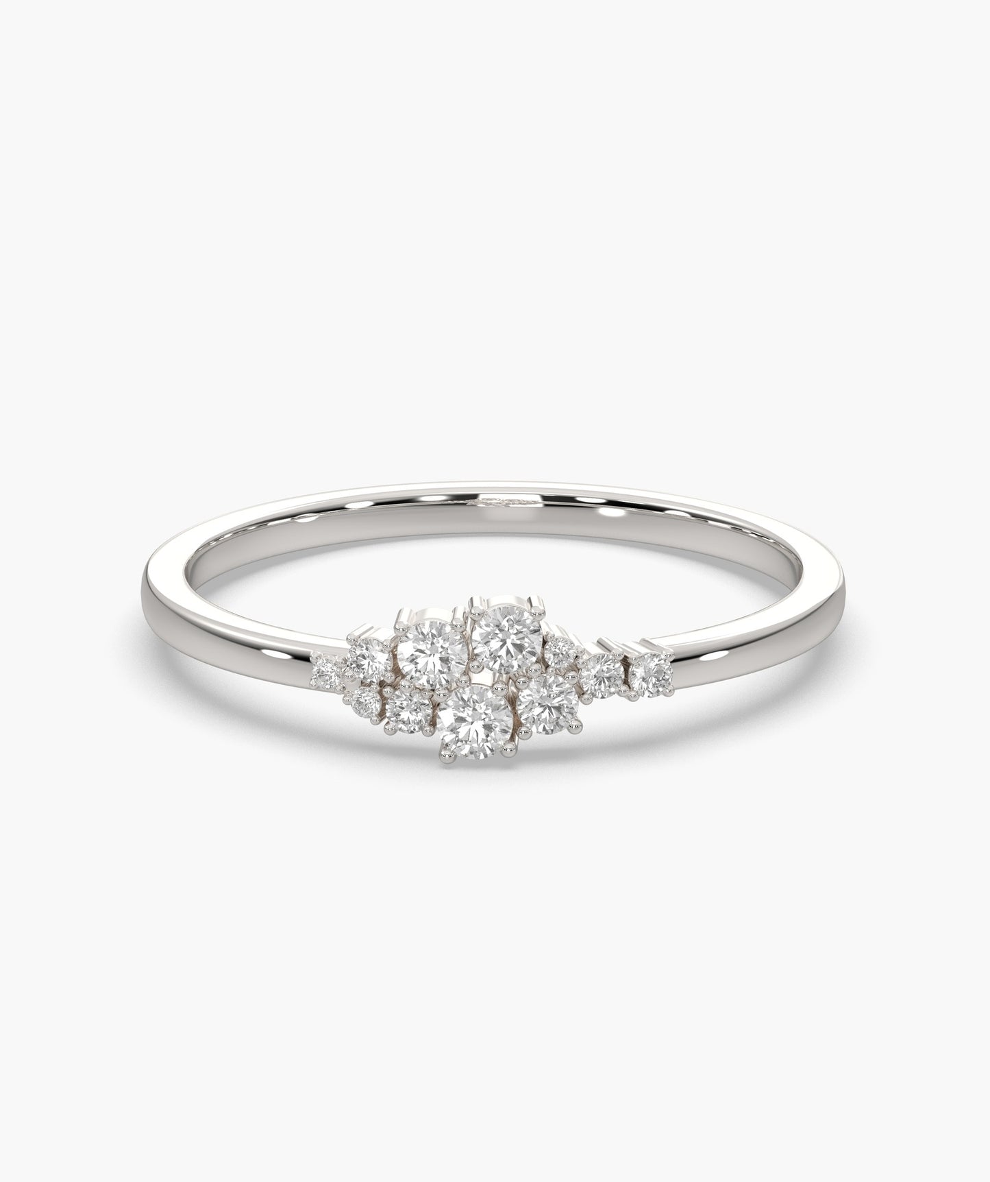 Cluster Diamond Tapered Ring