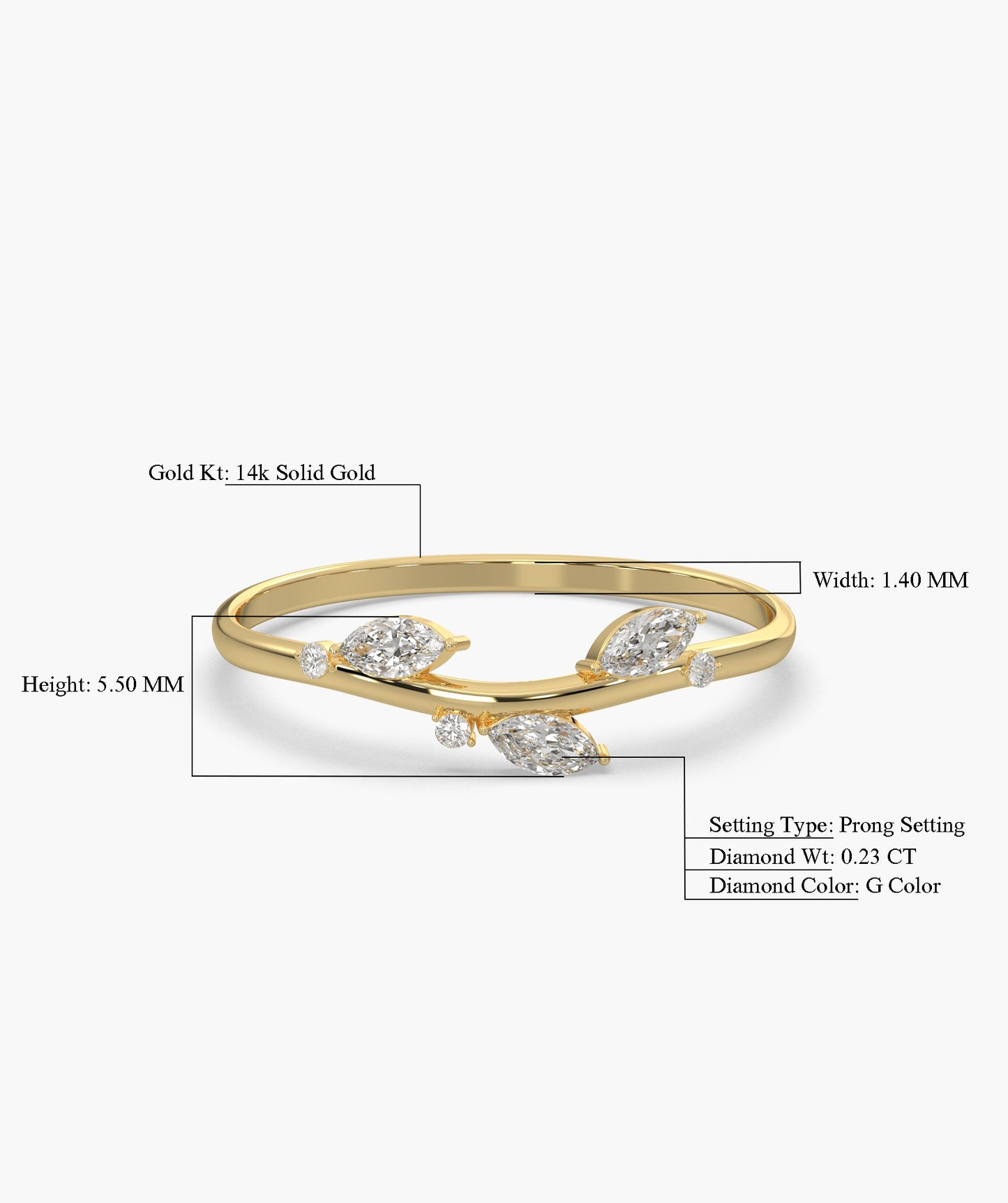 Marquise Diamond Vine Ring