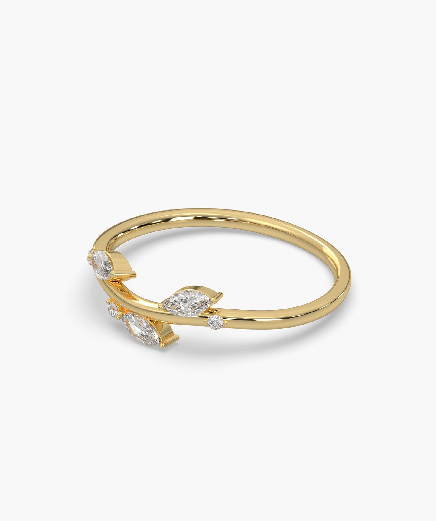 Leaf-Inspired Pear Diamond Ring