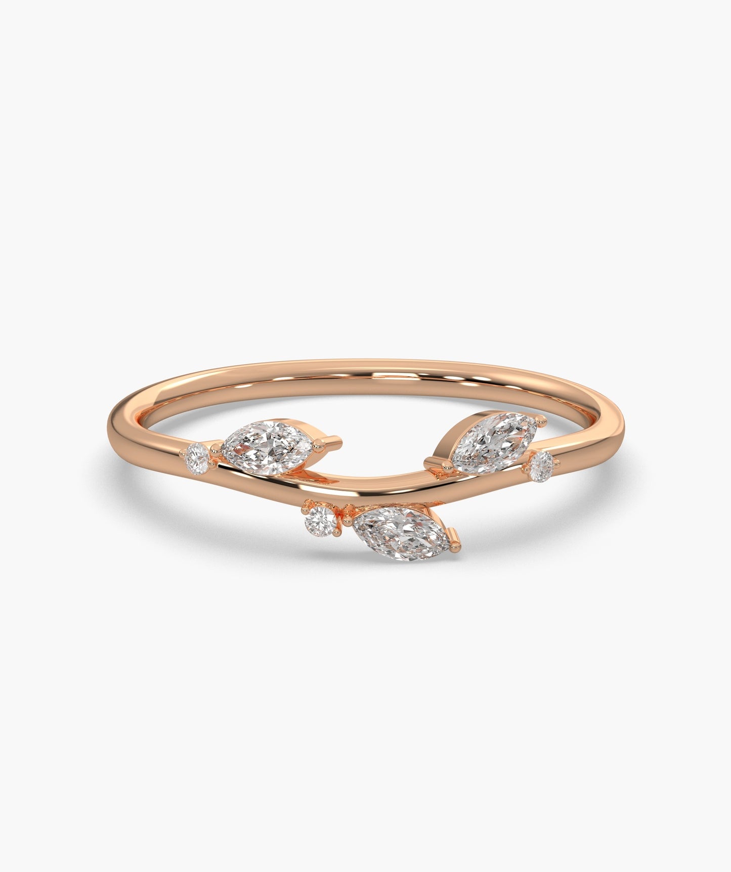 Leaf-Inspired Pear Diamond Ring