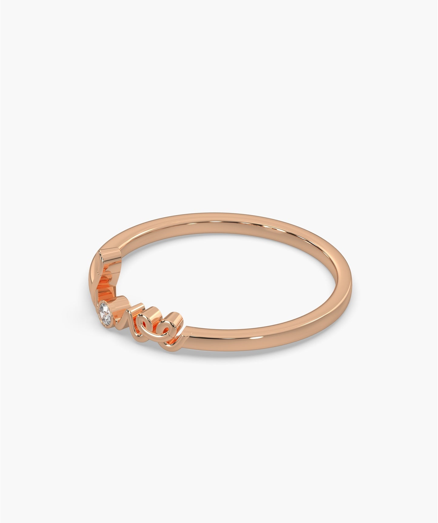 Love Script Diamond Ring