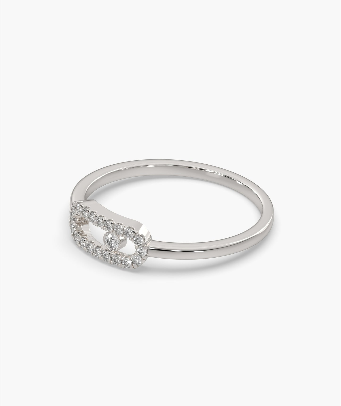 14K Gold Diamond Link Halo Ring