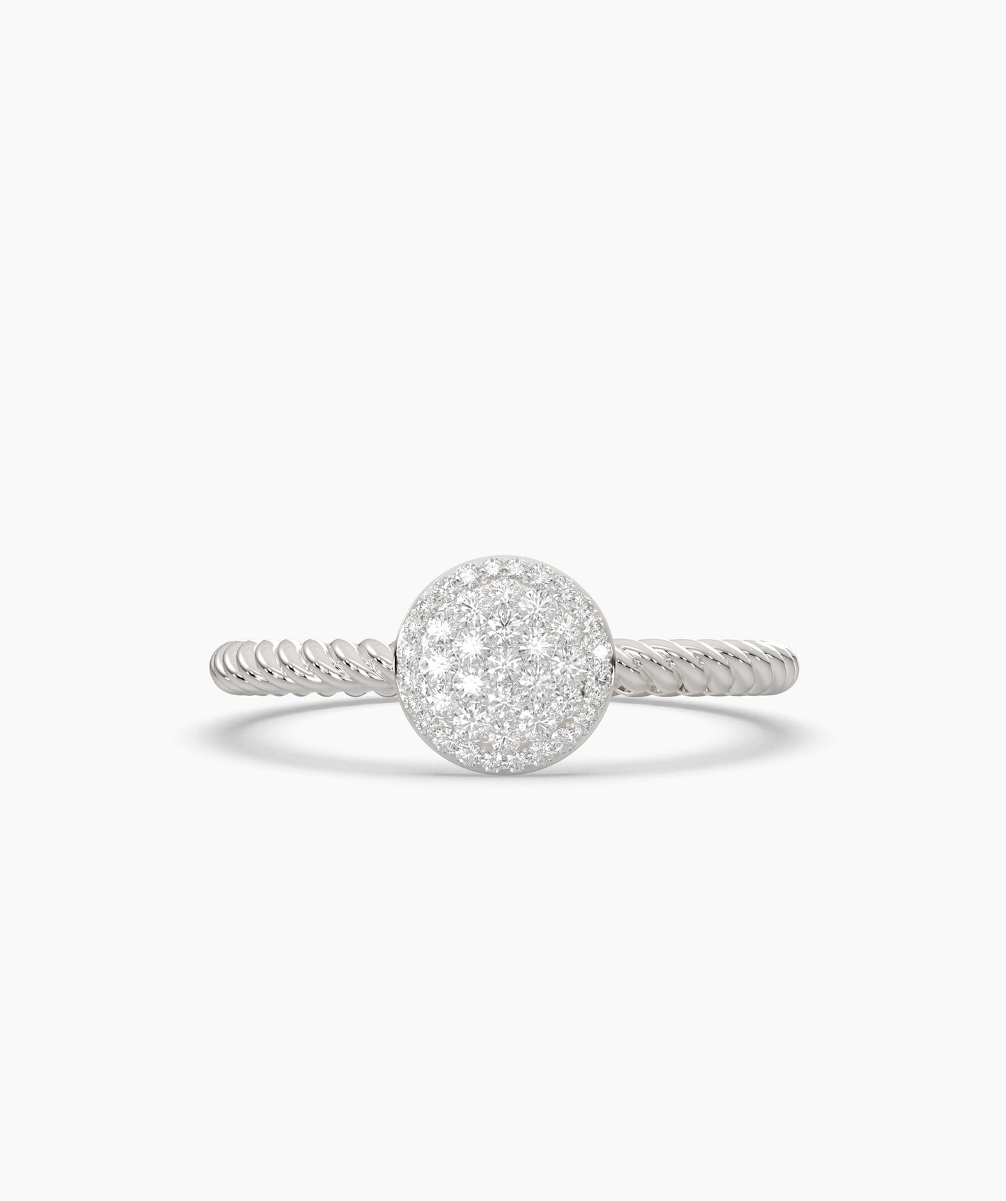 14K Gold Pavé Disc Ring