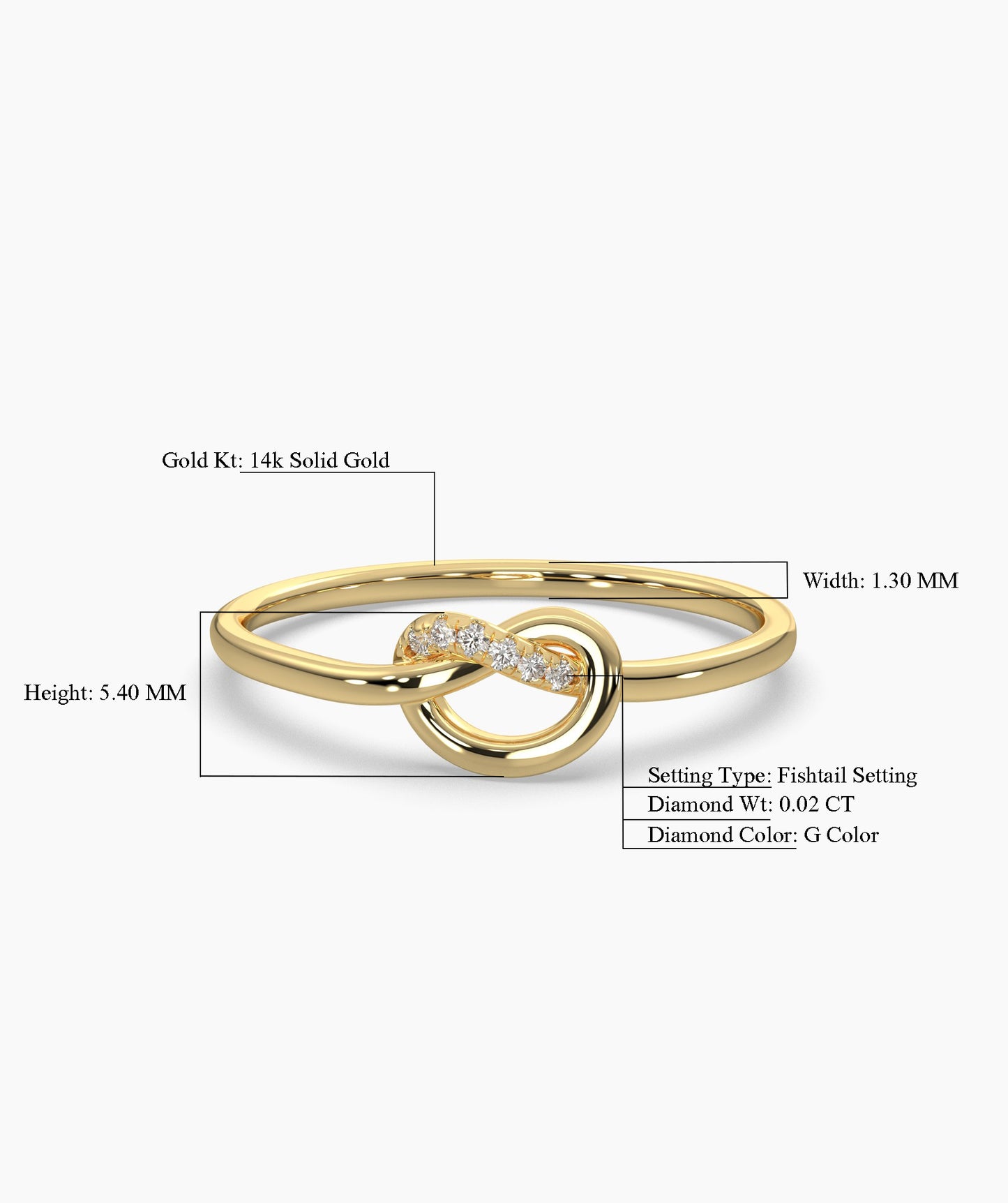 14K Gold Knot Diamond Ring