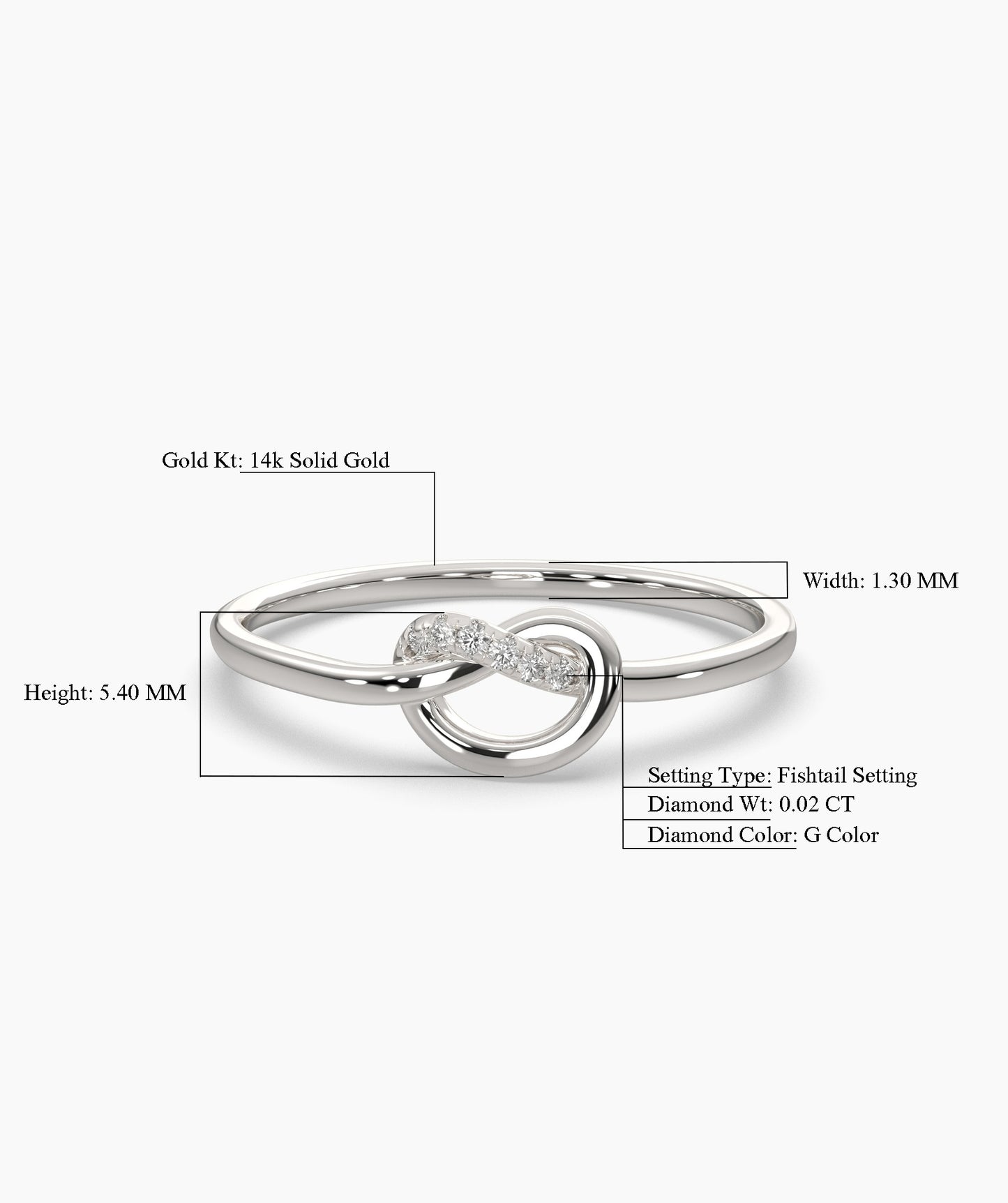 14K Gold Knot Diamond Ring