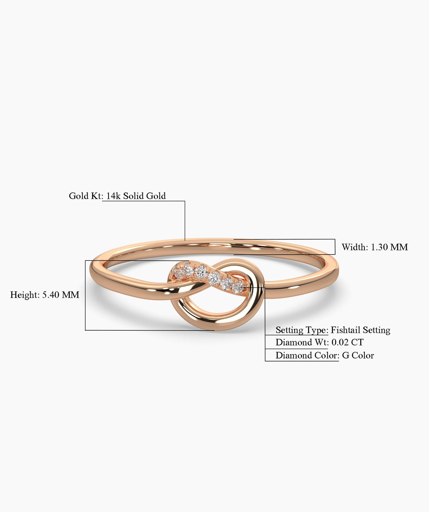 14K Gold Knot Diamond Ring