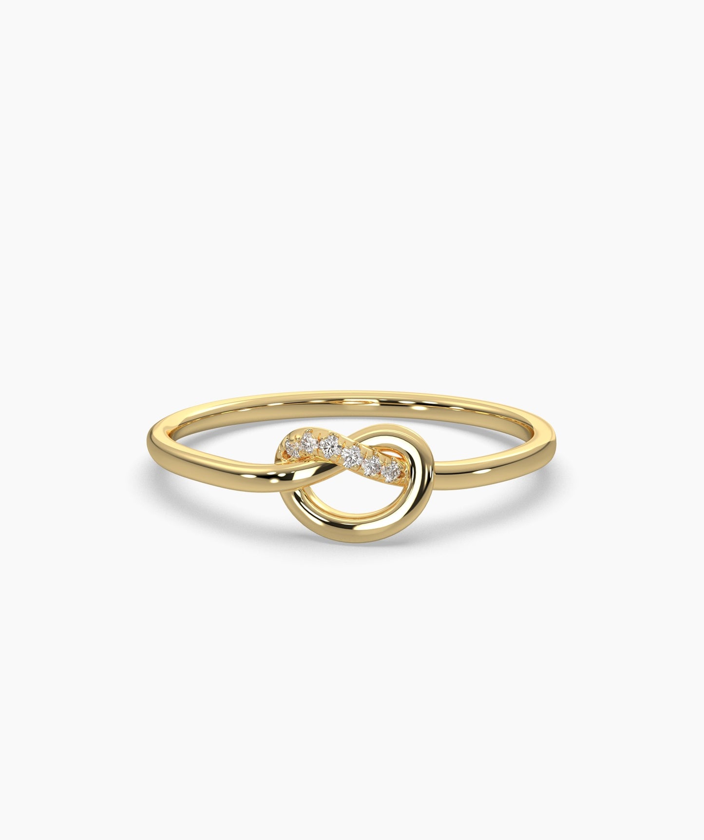 14K Gold Knot Diamond Ring