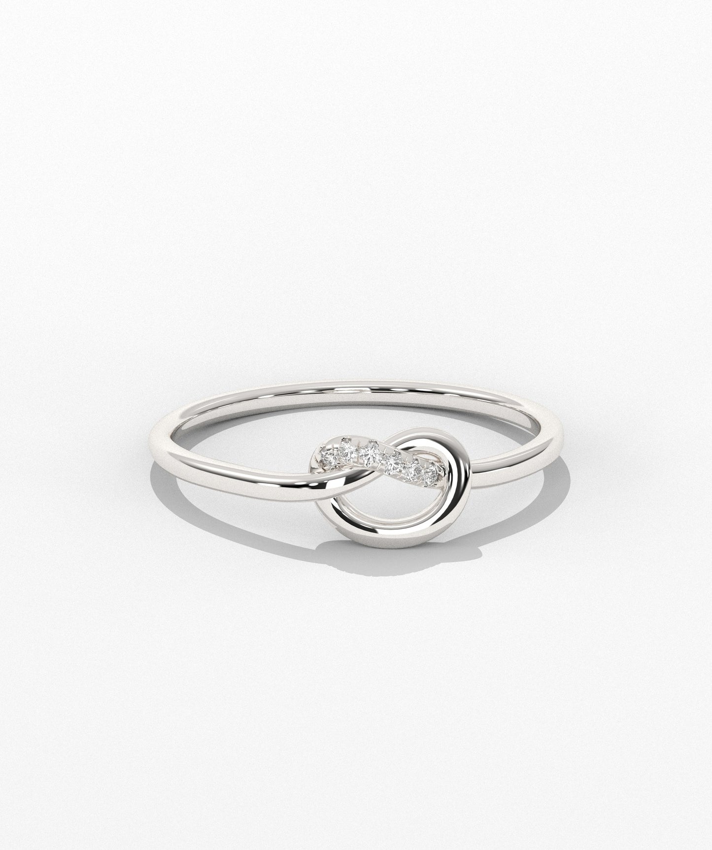 14K Gold Knot Diamond Ring