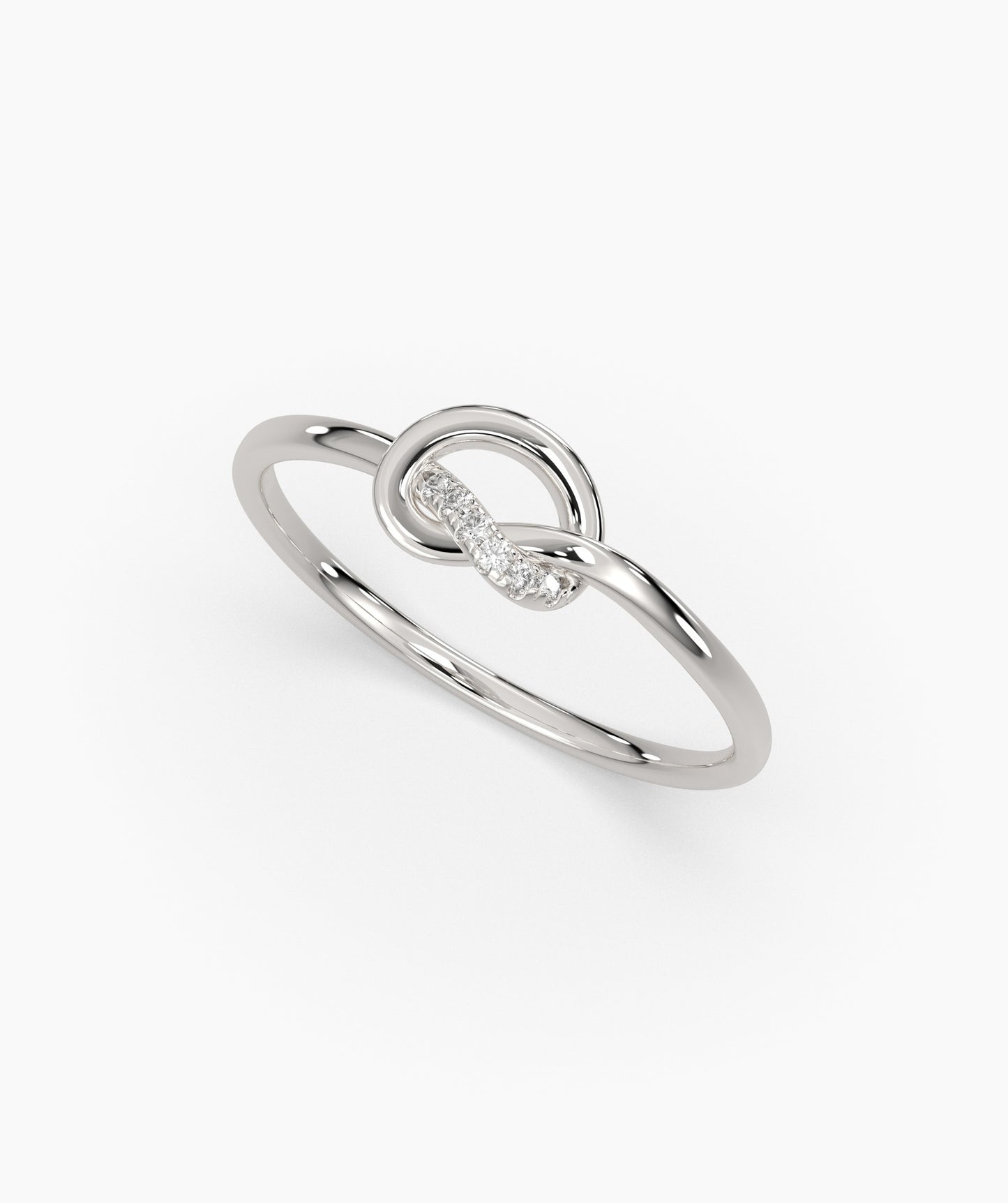 14K Gold Knot Diamond Ring