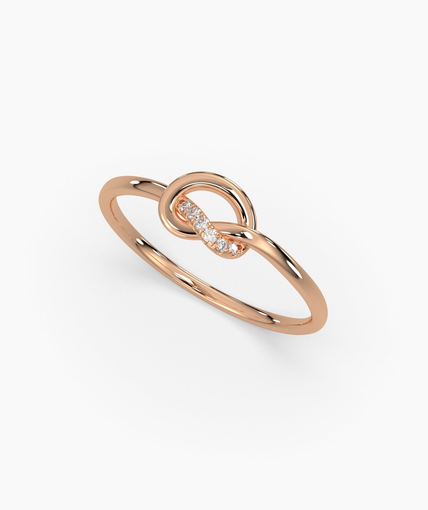 14K Gold Knot Diamond Ring