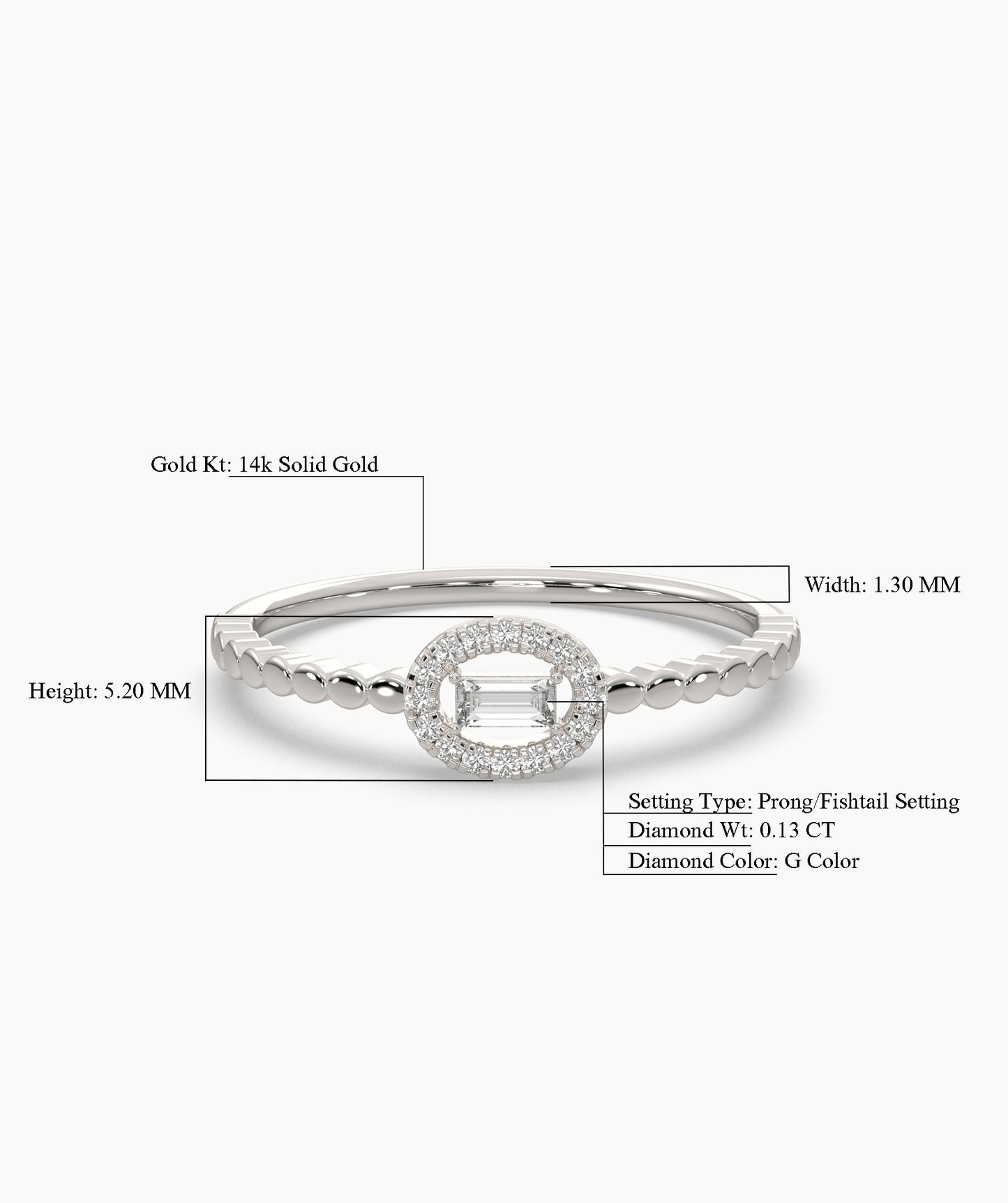 Regal Reflection Baguette Halo Ring