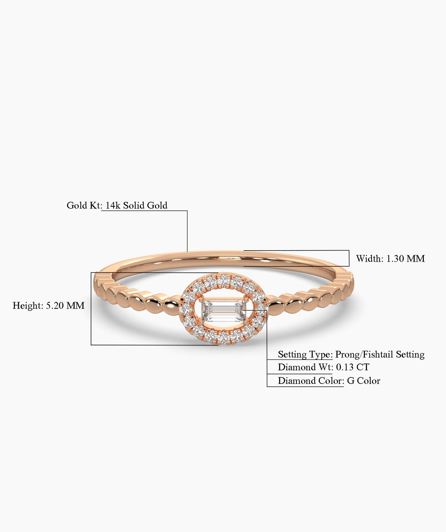 Regal Reflection Baguette Halo Ring