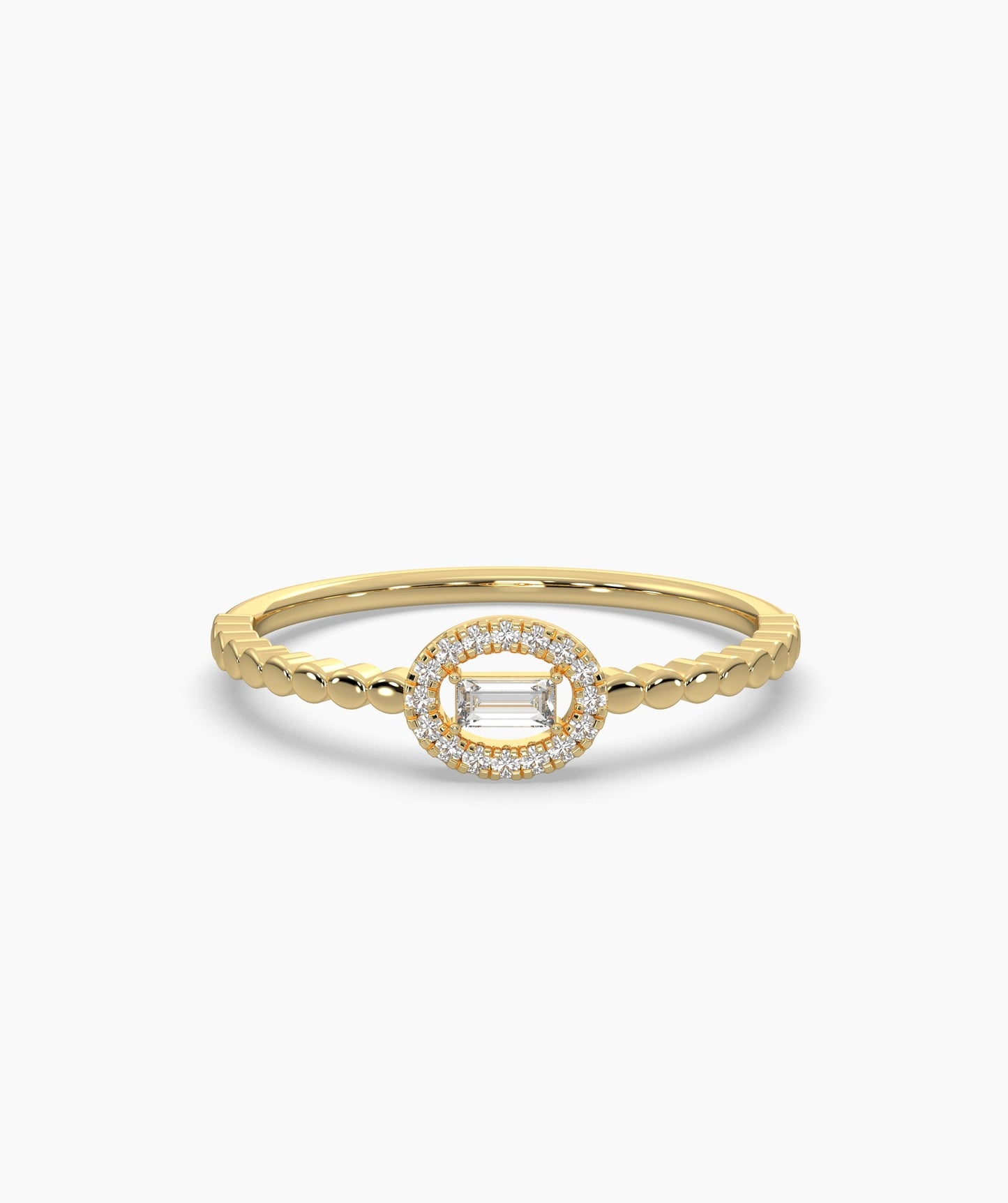 Regal Reflection Baguette Halo Ring