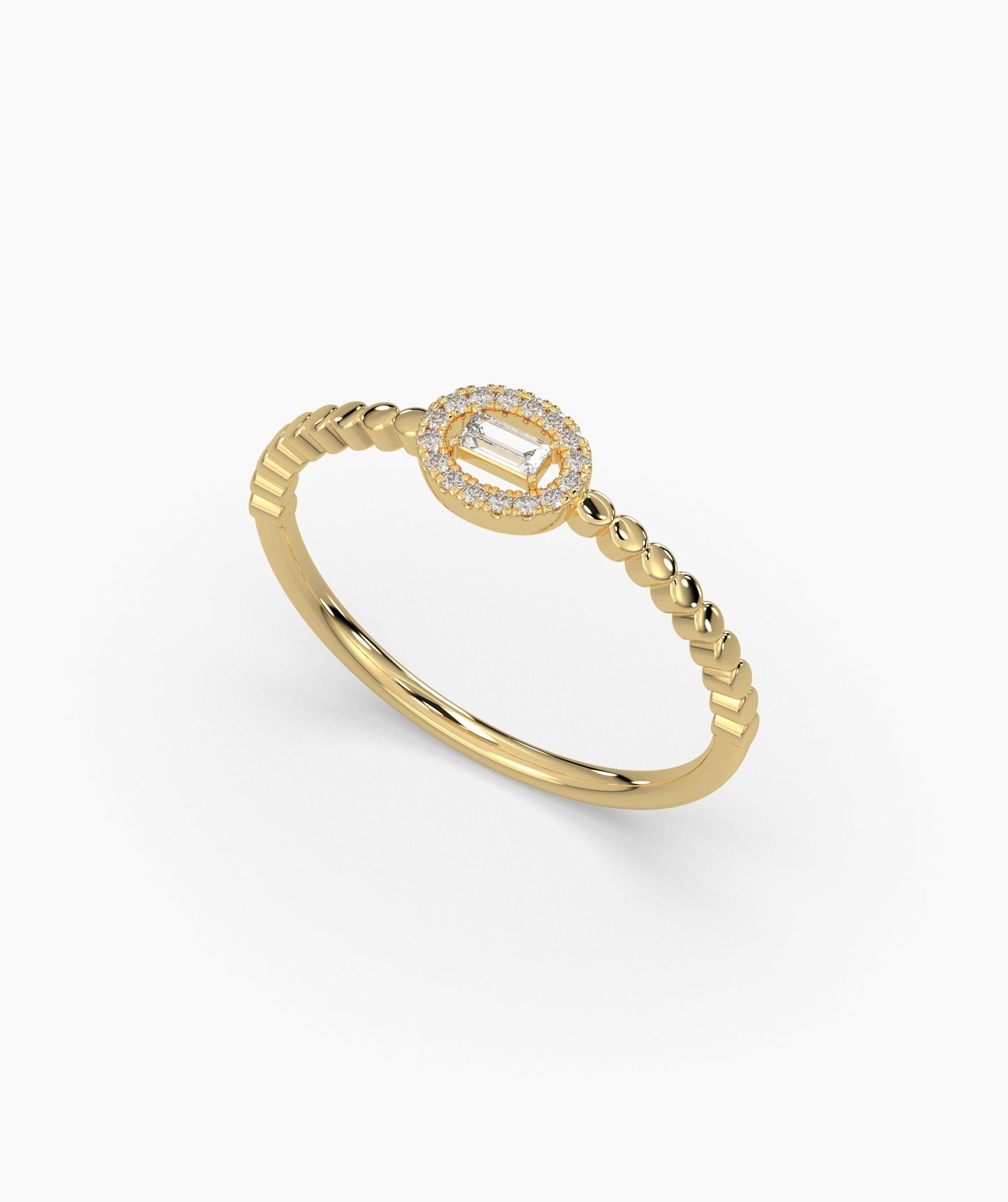 Regal Reflection Baguette Halo Ring