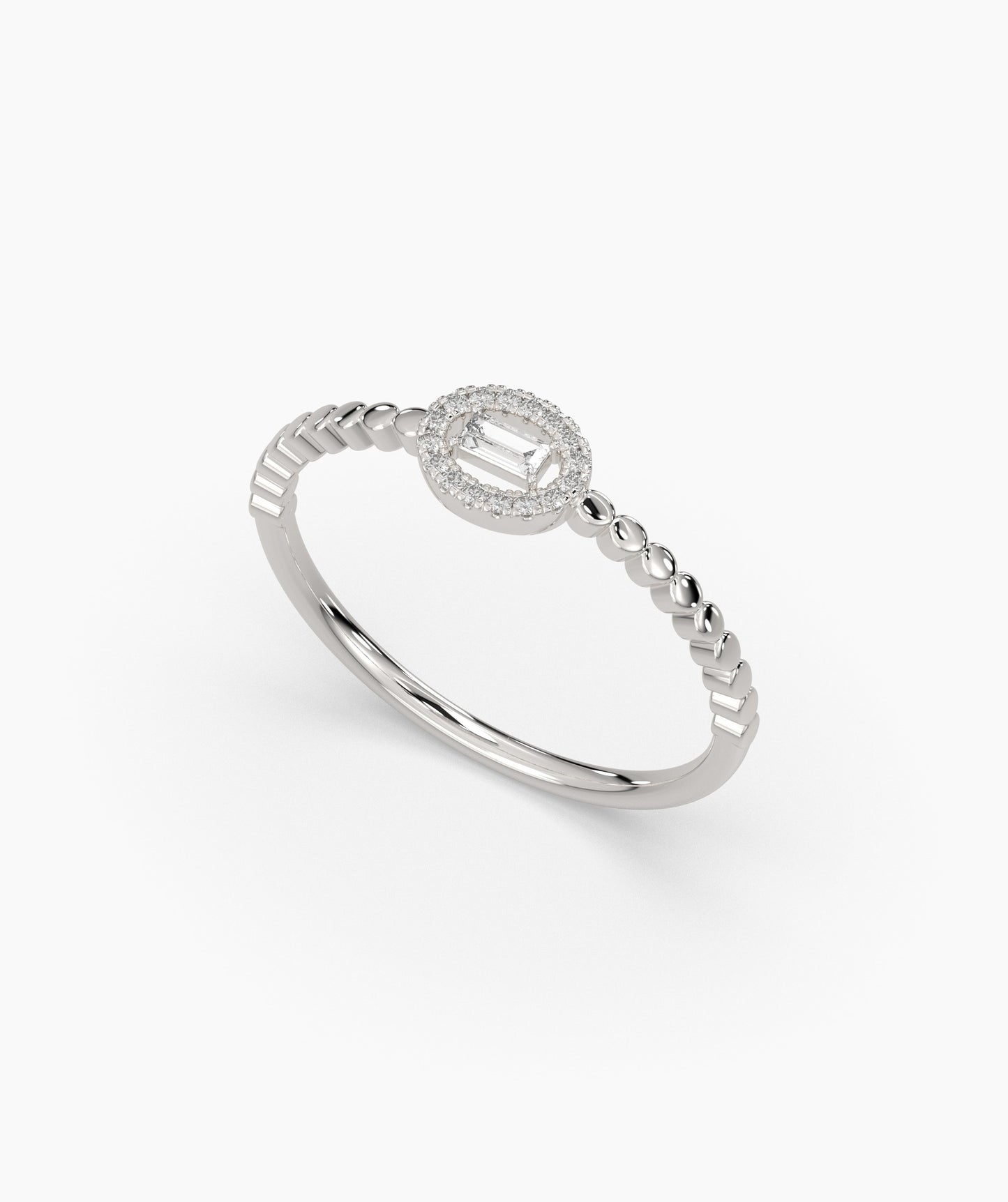 Regal Reflection Baguette Halo Ring