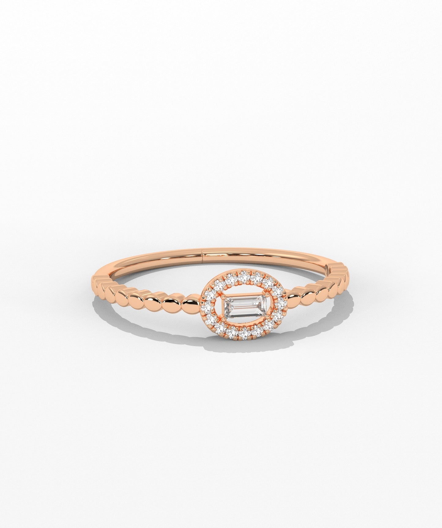 Regal Reflection Baguette Halo Ring