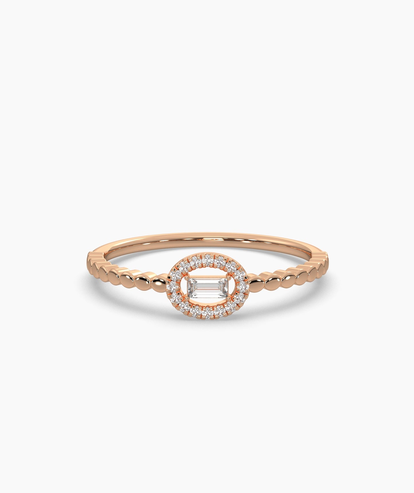 Regal Reflection Baguette Halo Ring