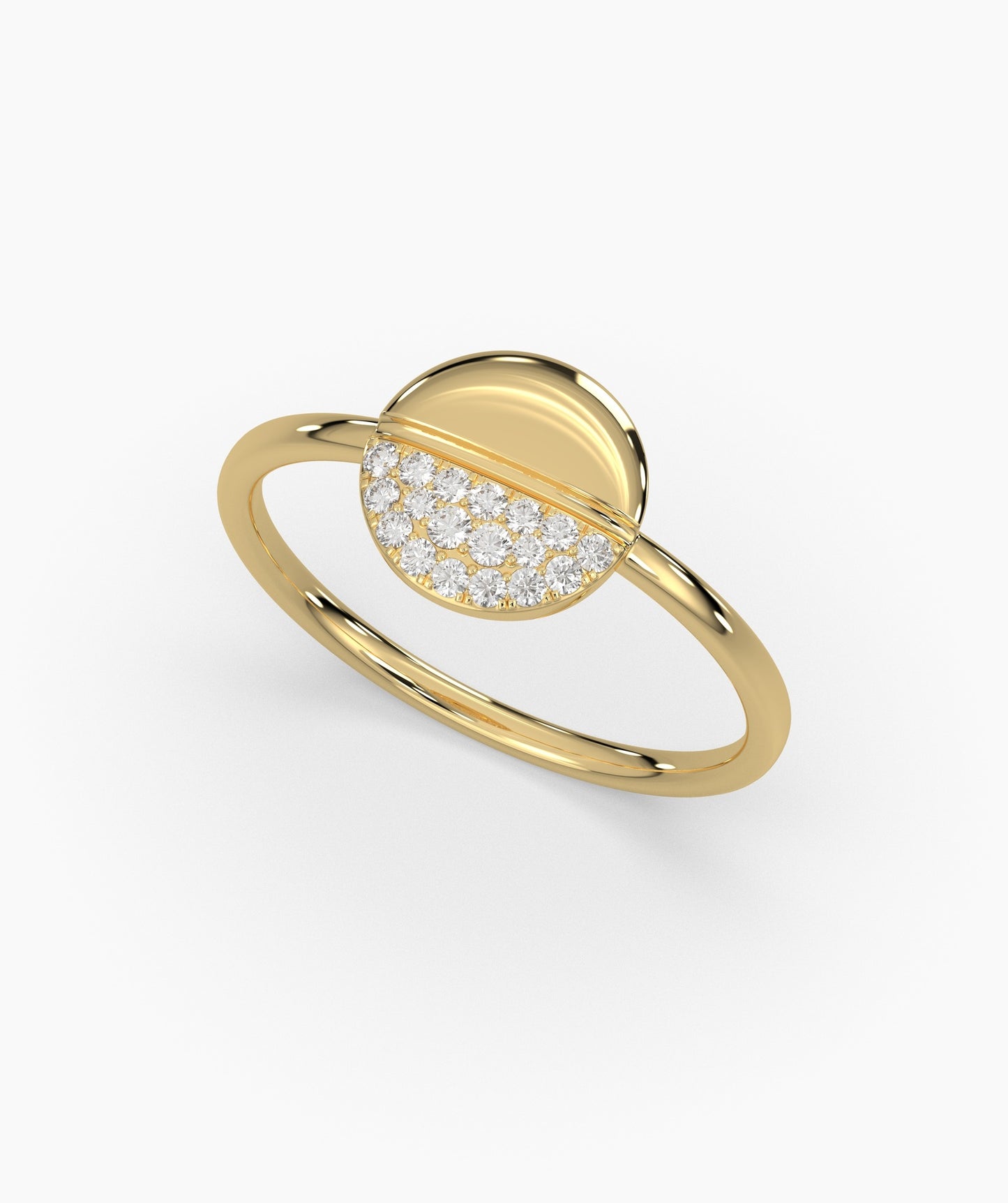 14K Gold Diamond Pavé Ring