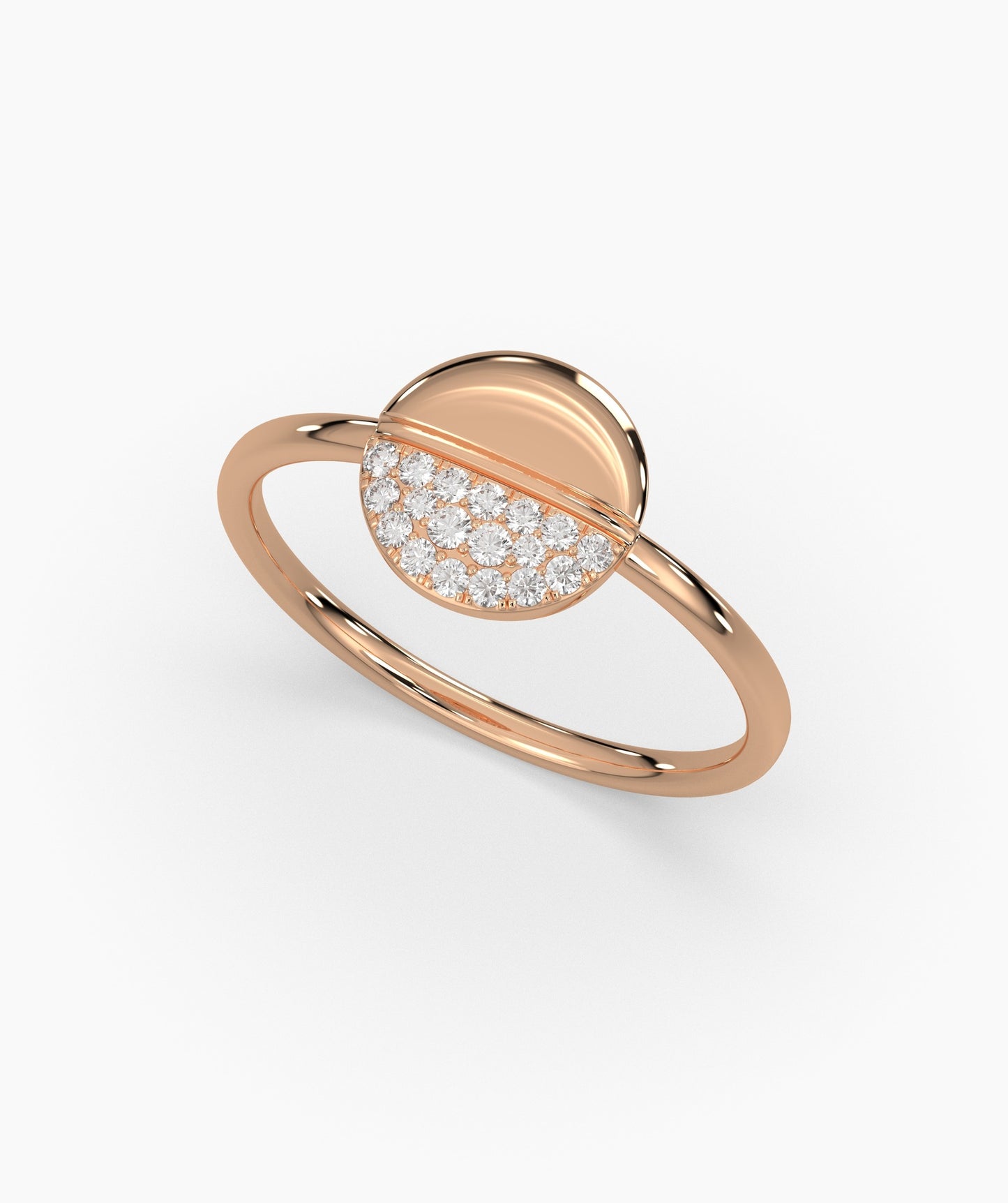 14K Gold Diamond Pavé Ring
