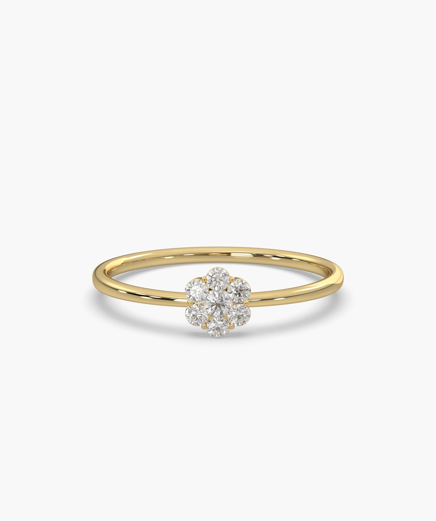 14K Gold Diamond Floral Ring