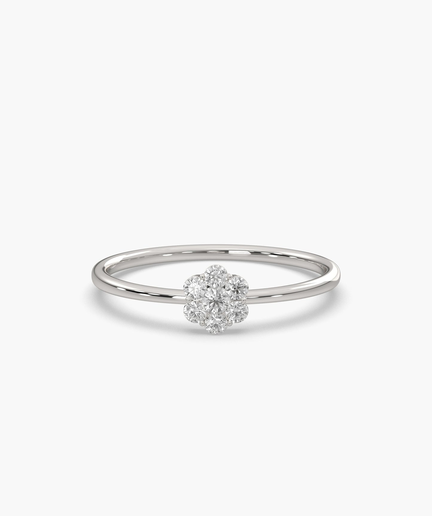 14K Gold Diamond Floral Ring