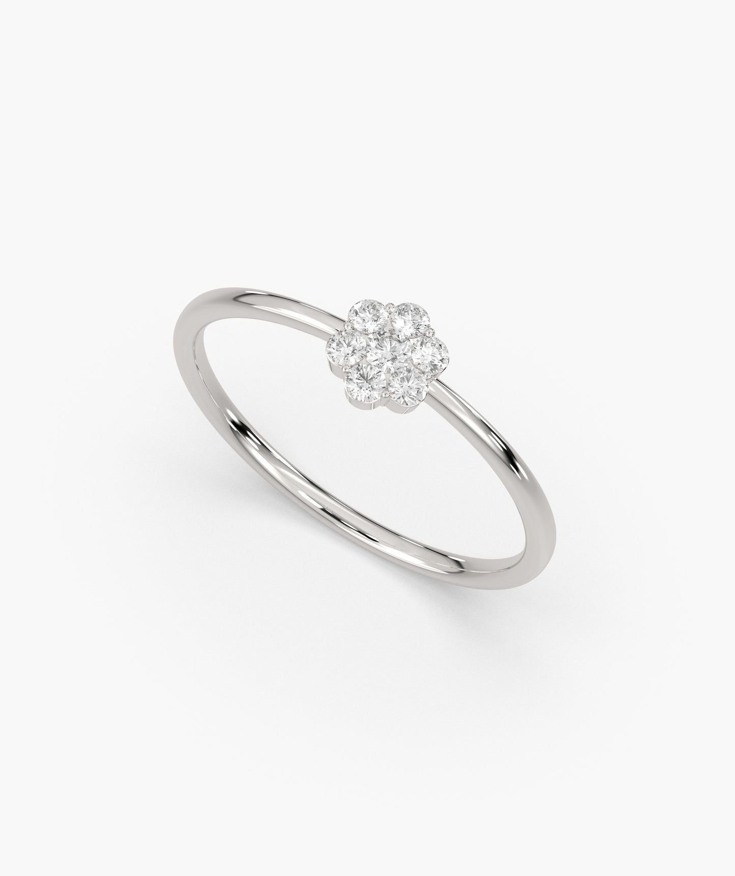 14K Gold Diamond Floral Ring