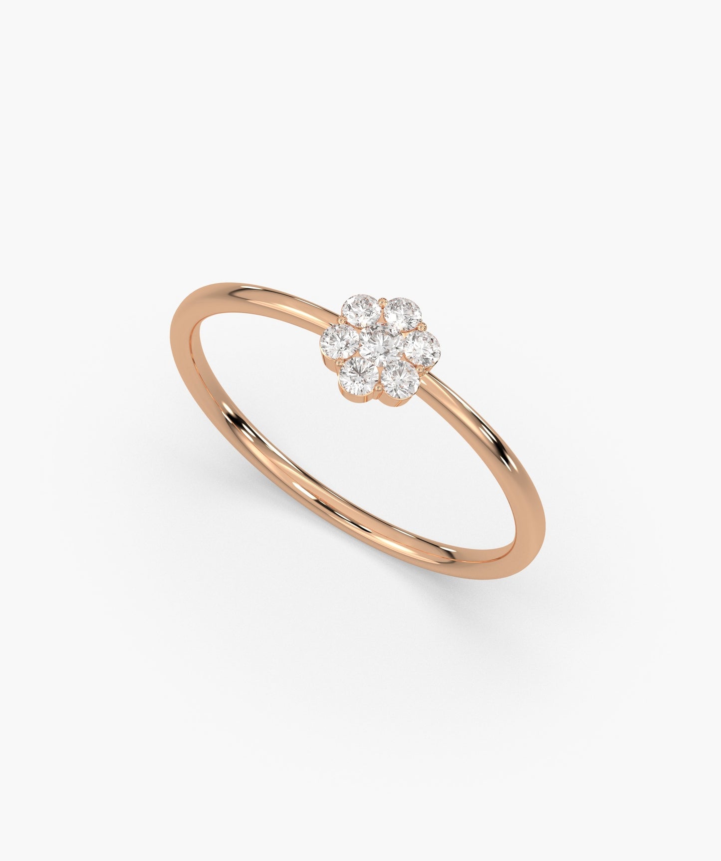 14K Gold Diamond Floral Ring