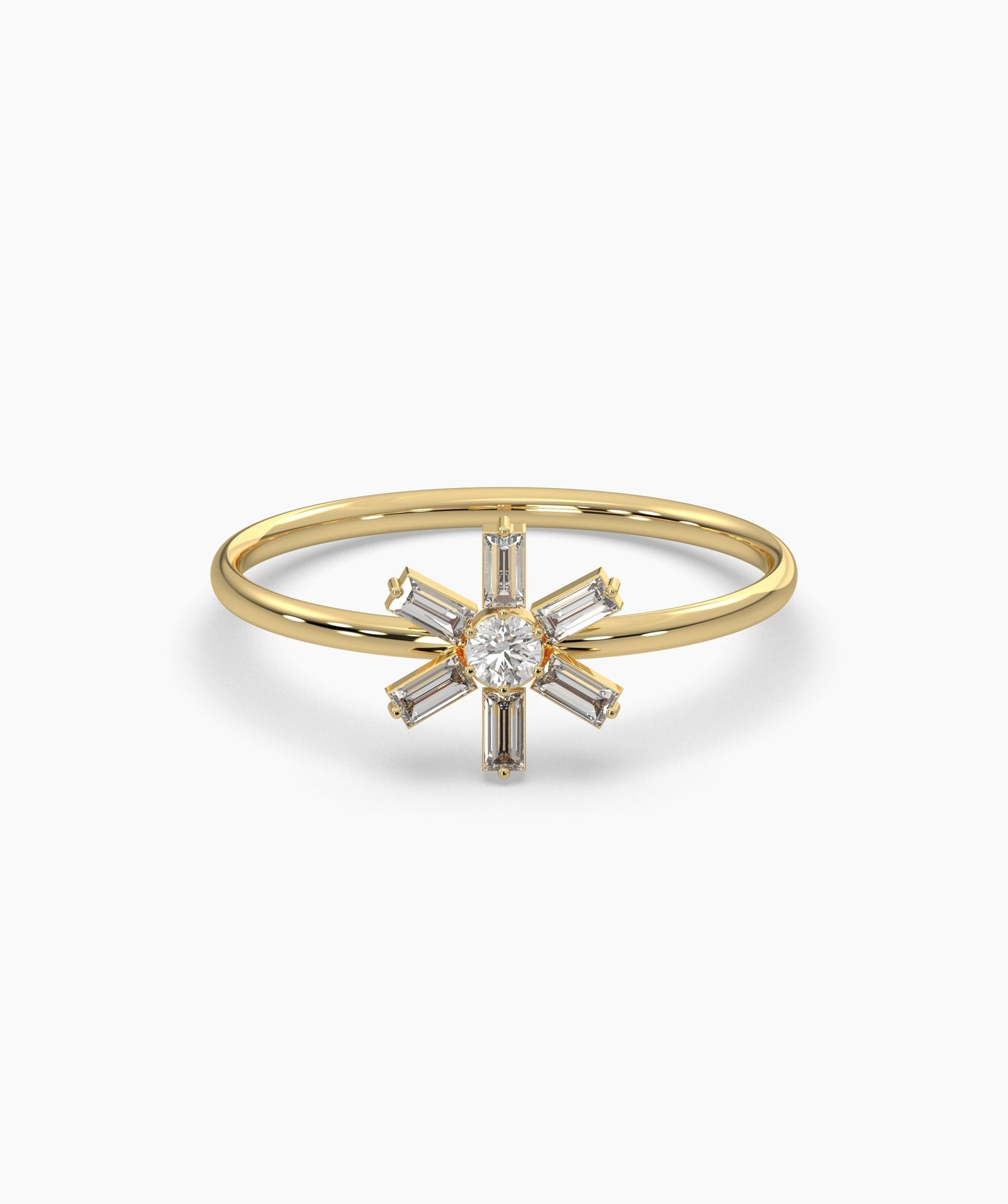 Baguette and Round Diamond Ring