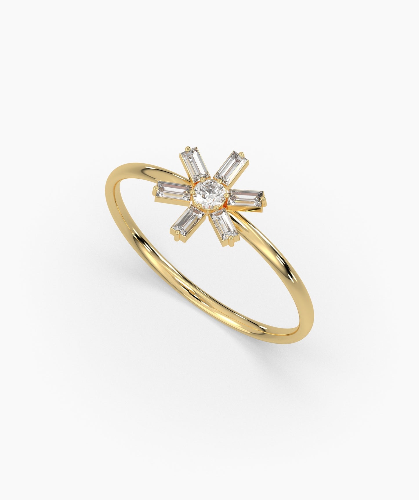 Baguette and Round Diamond Ring