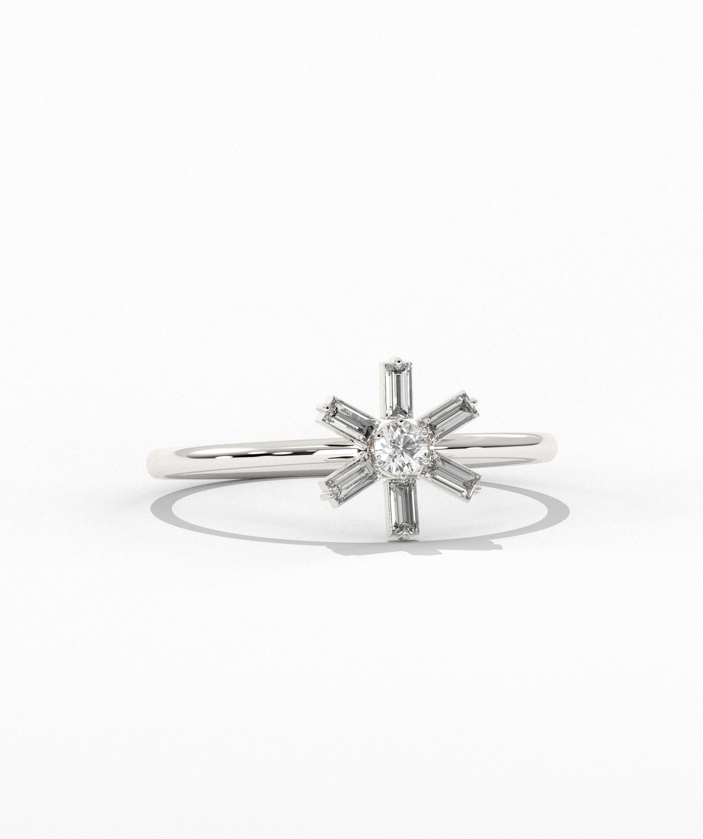 Baguette and Round Diamond Ring