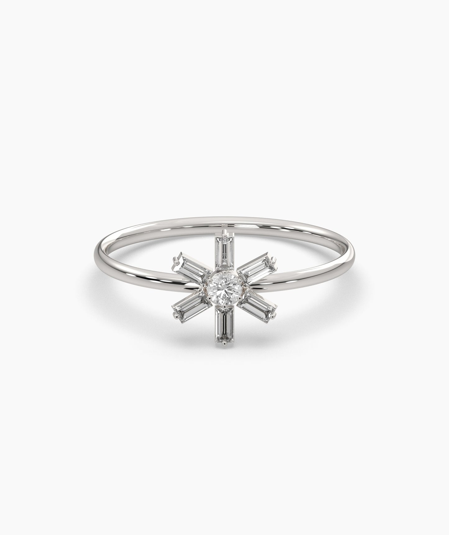 Baguette and Round Diamond Ring