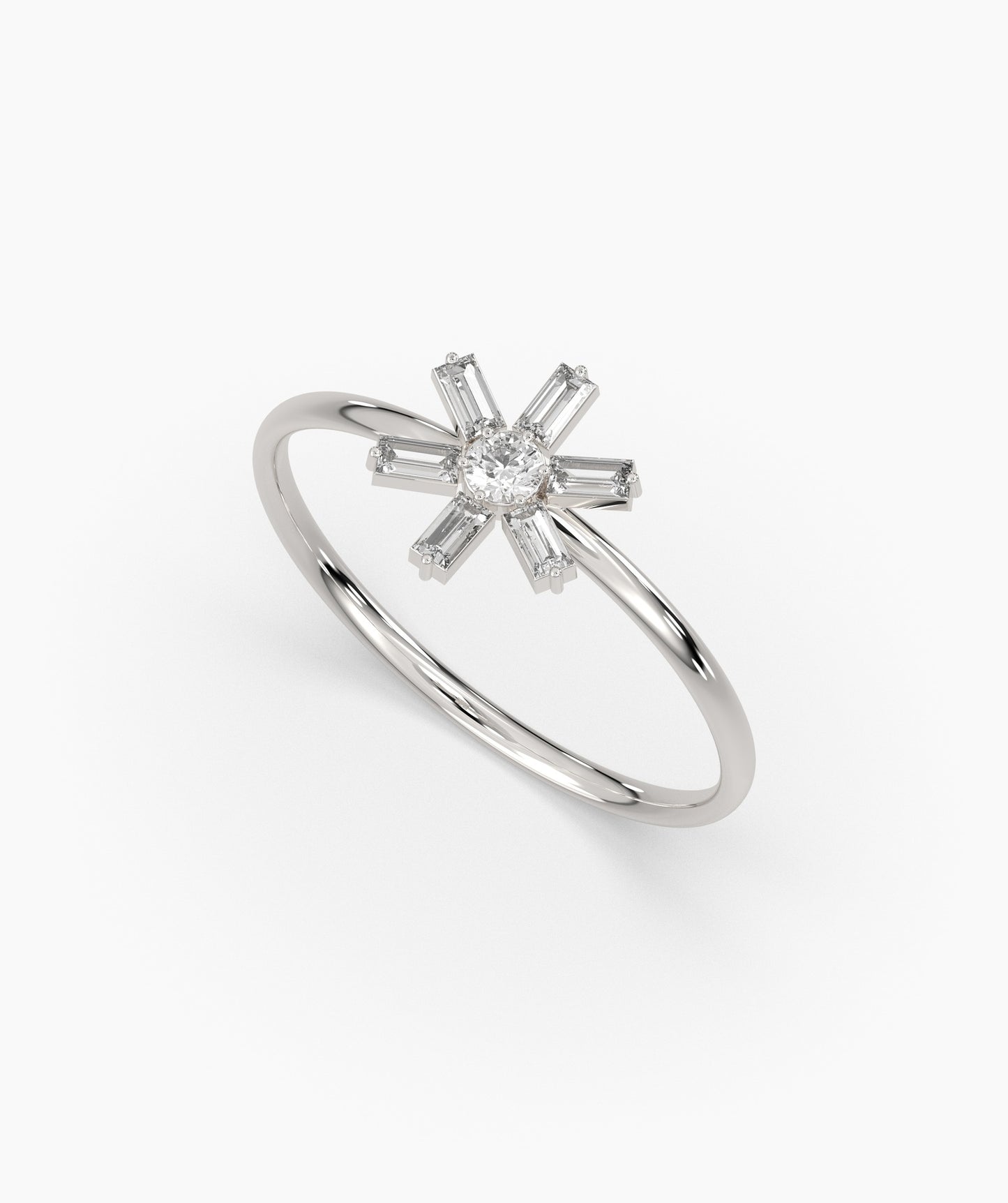 Baguette and Round Diamond Ring