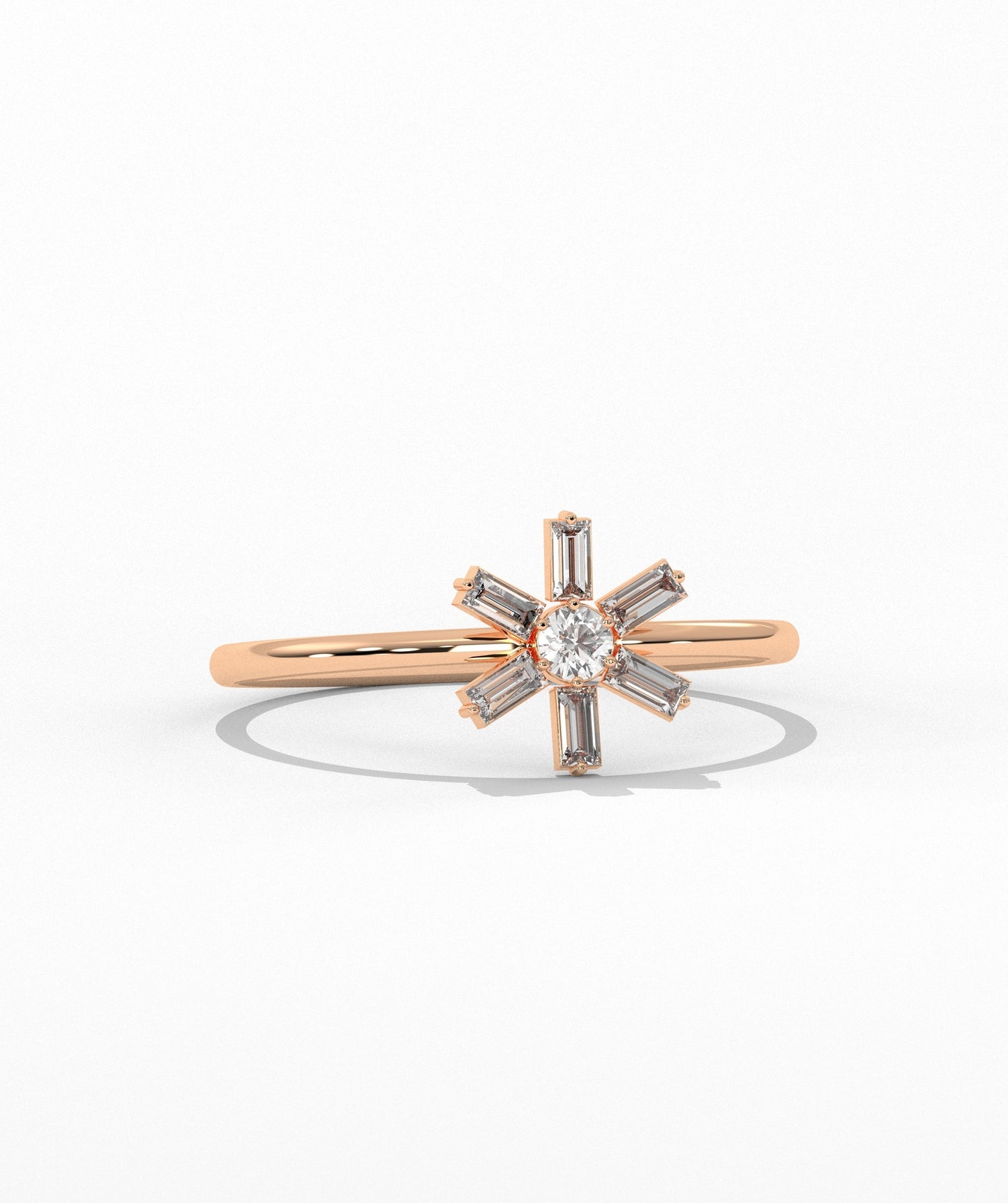 Baguette and Round Diamond Ring