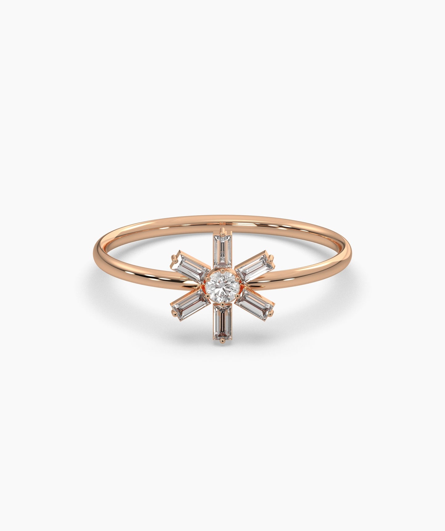Baguette and Round Diamond Ring