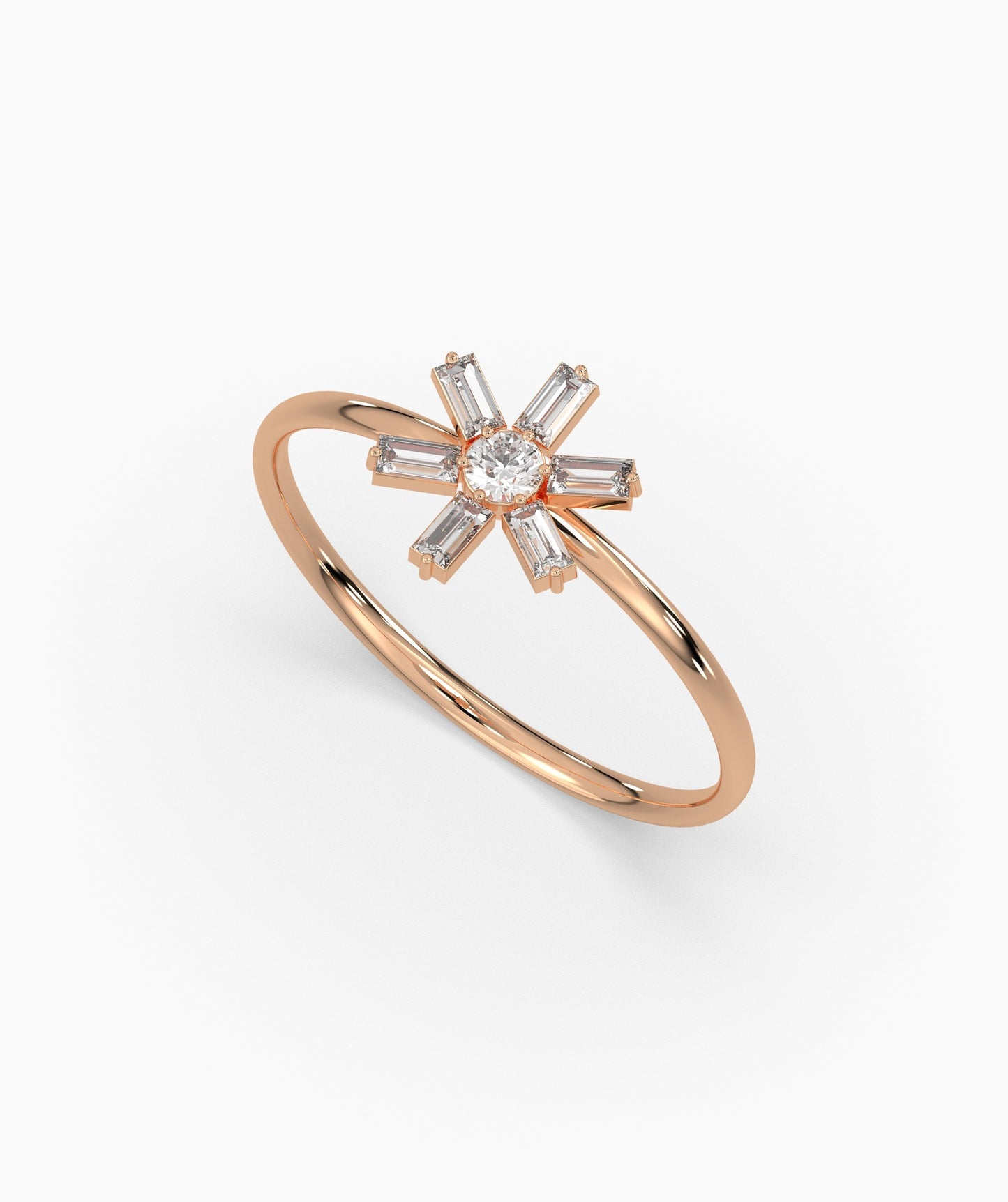 Baguette and Round Diamond Ring