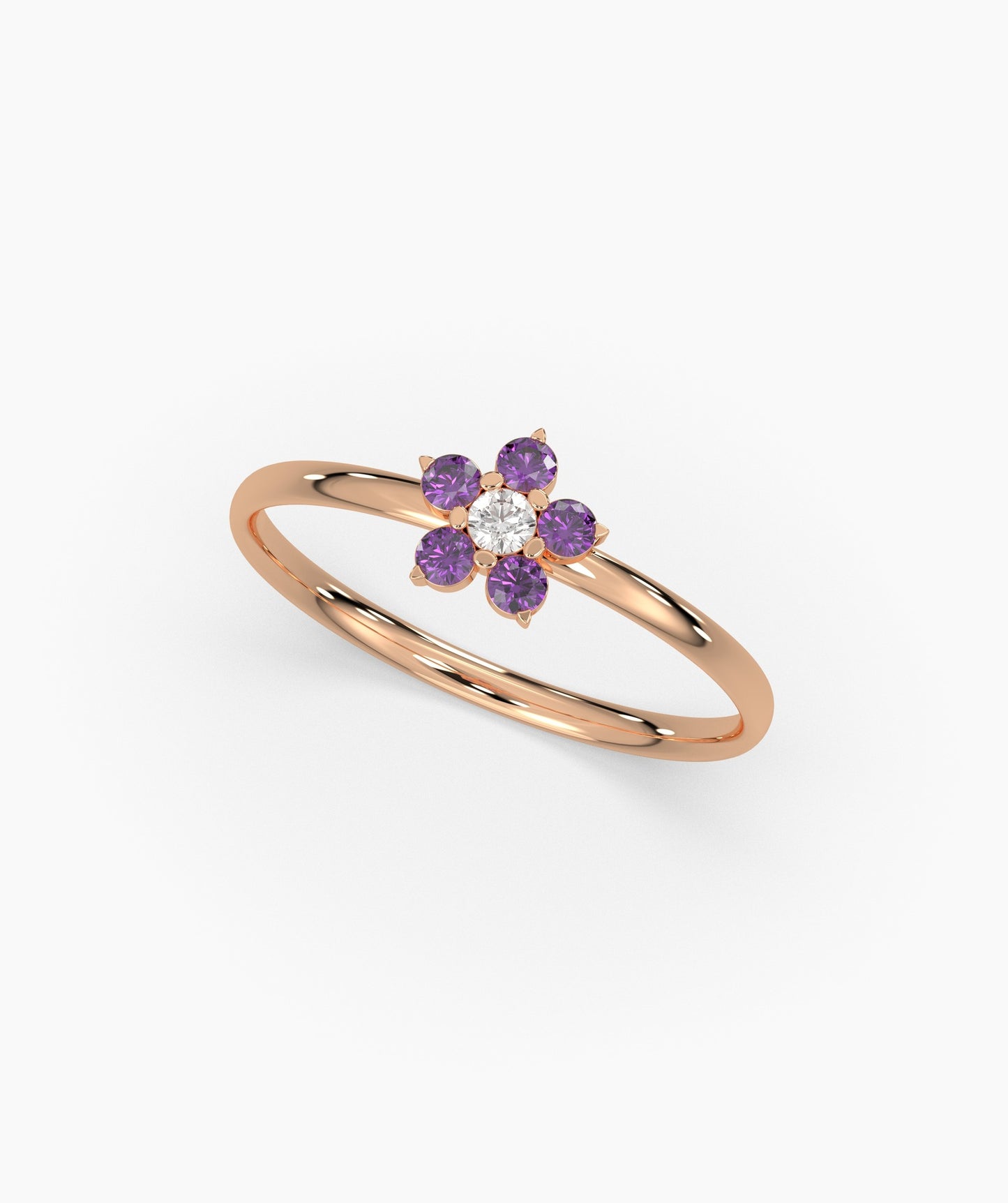 Vibrant Purple Gems Radiance Ring