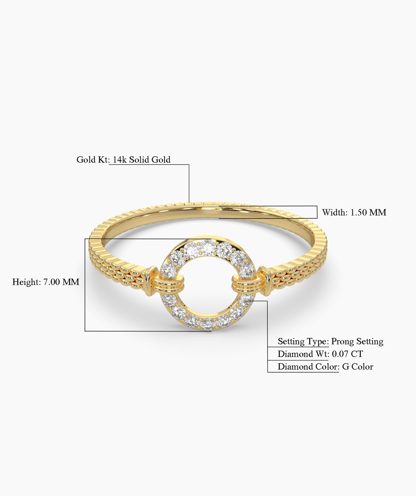 14K Gold Circle Ring