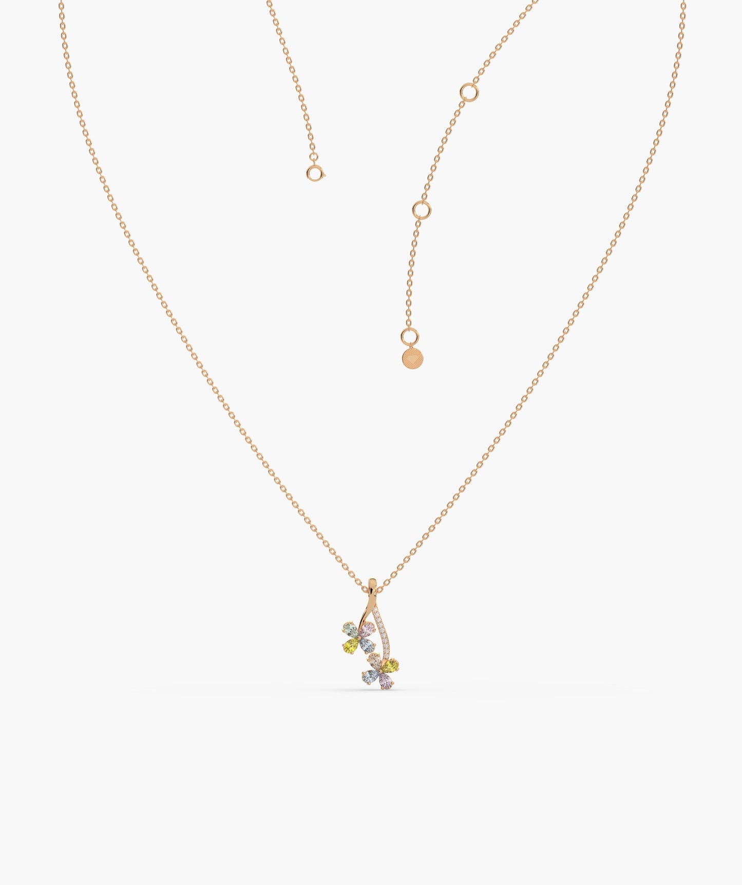 Rainbow Bloom 14K Gold Necklace