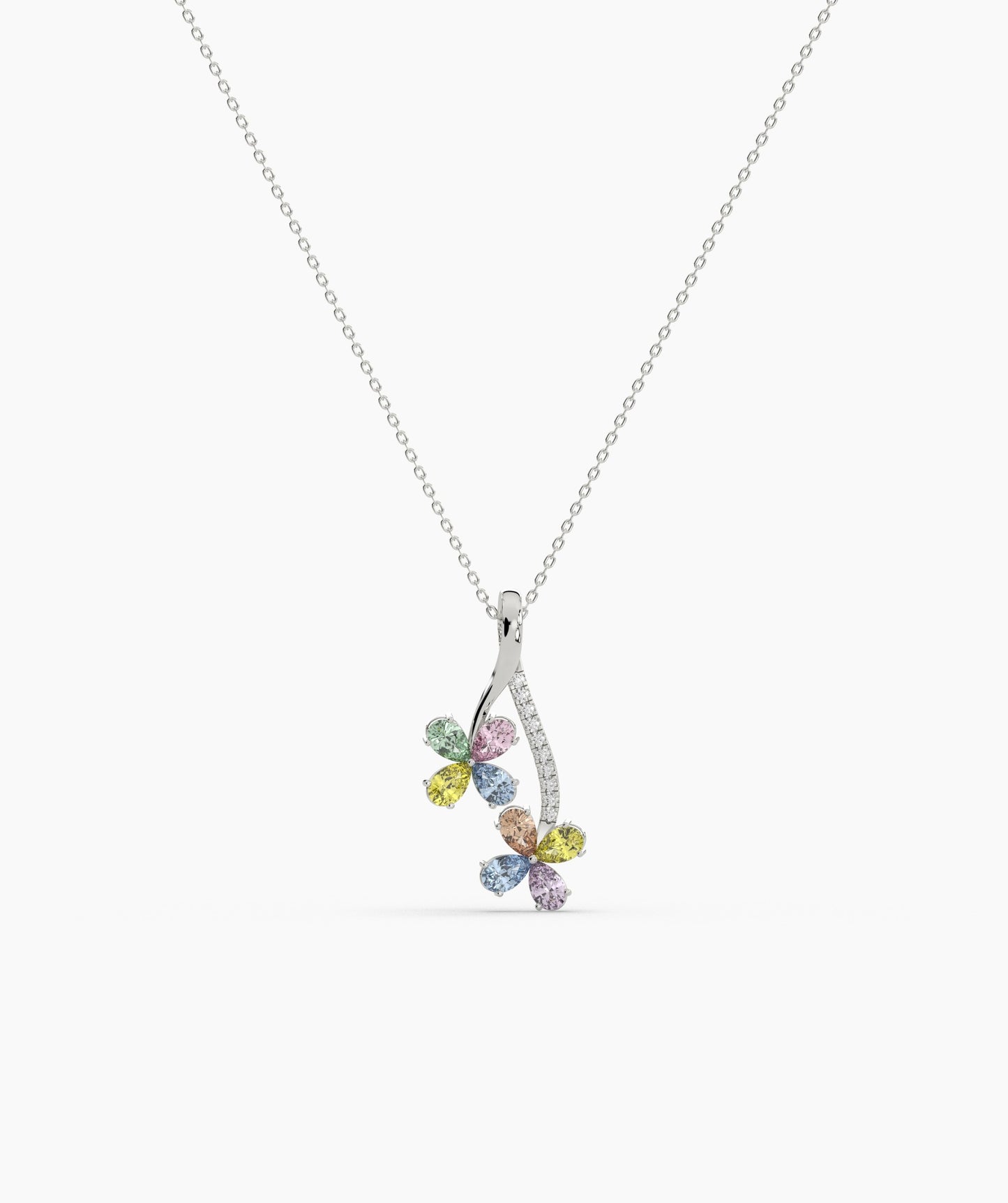Rainbow Bloom 14K Gold Necklace