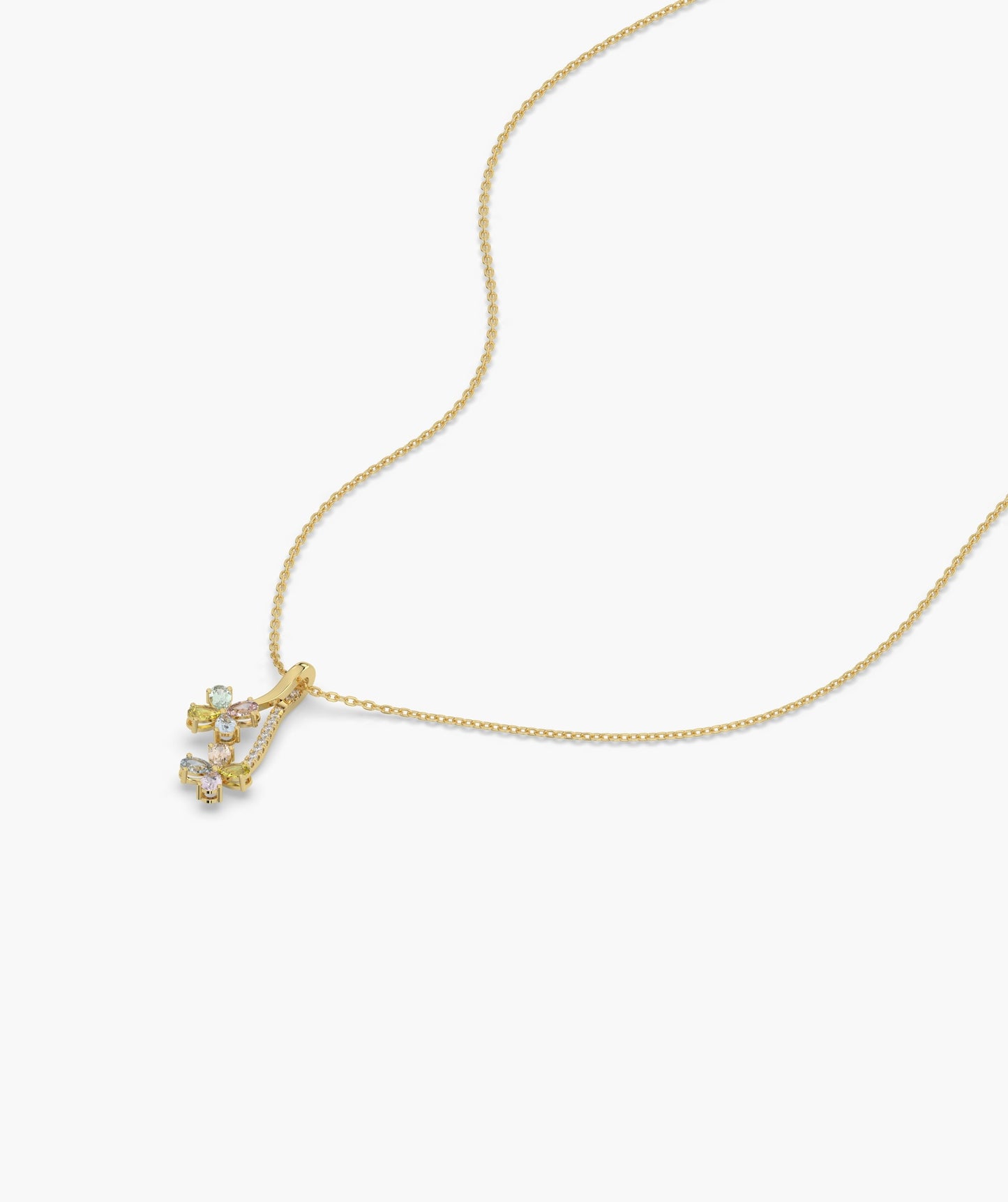 Rainbow Bloom 14K Gold Necklace