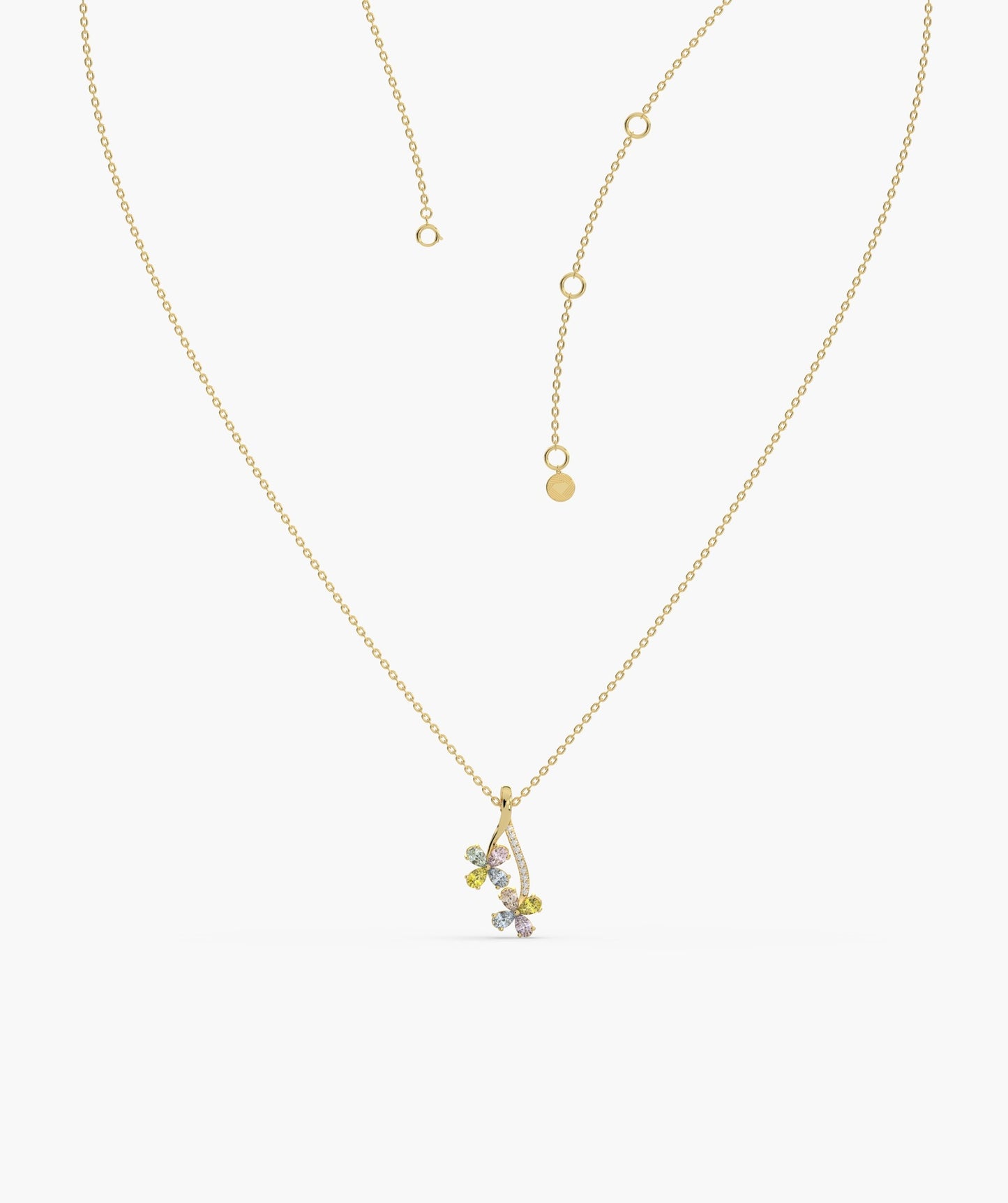 Rainbow Bloom 14K Gold Necklace
