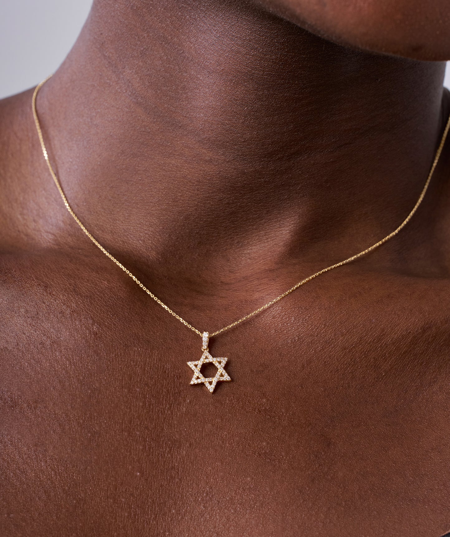 14K Gold Star of David Pendant