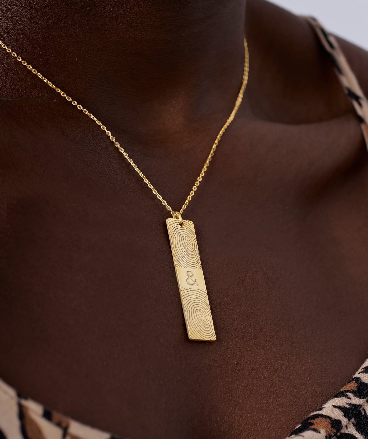 14K Gold Personalized Bar Necklace