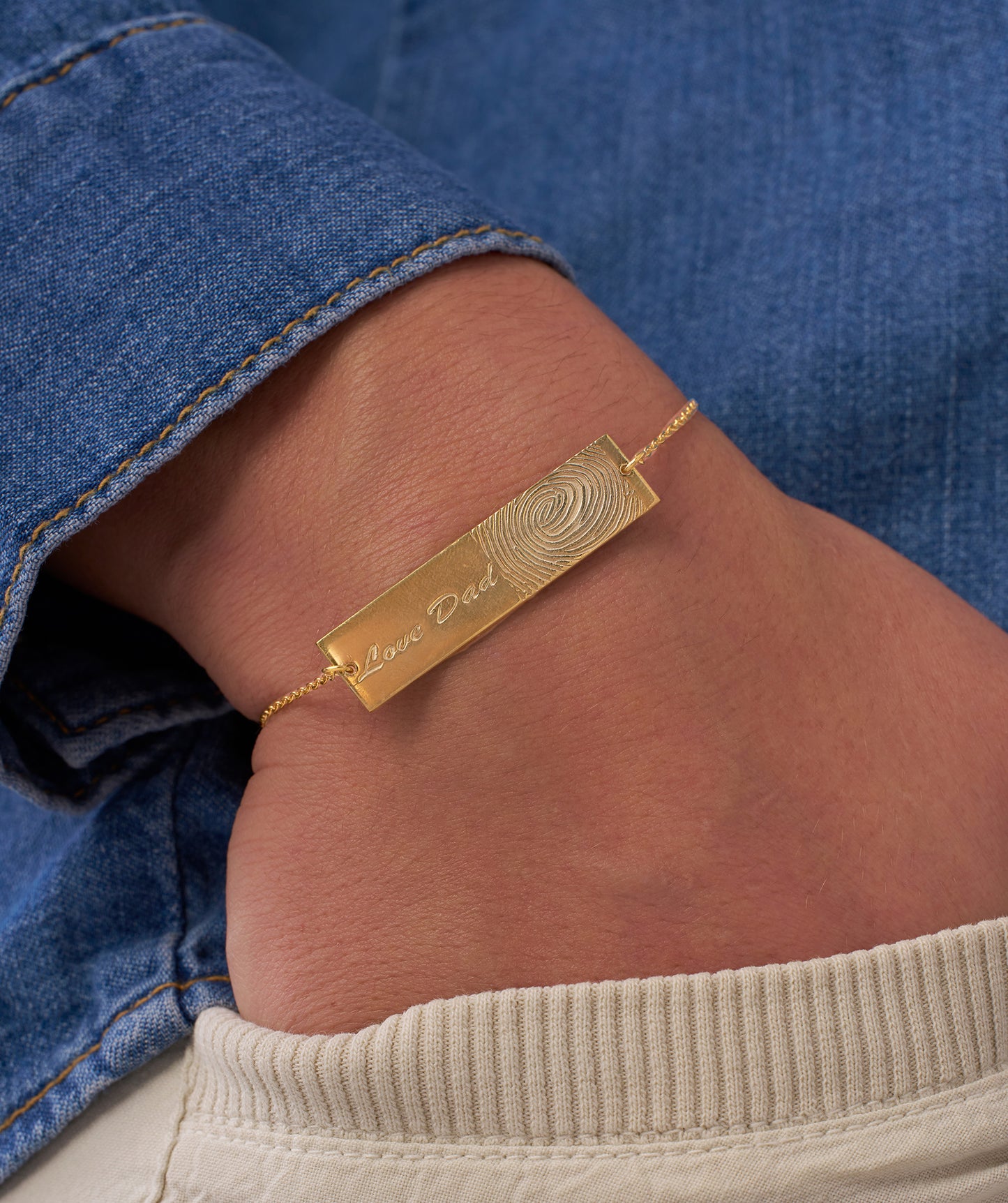 Custom Fingerprint Engraved Bracelet