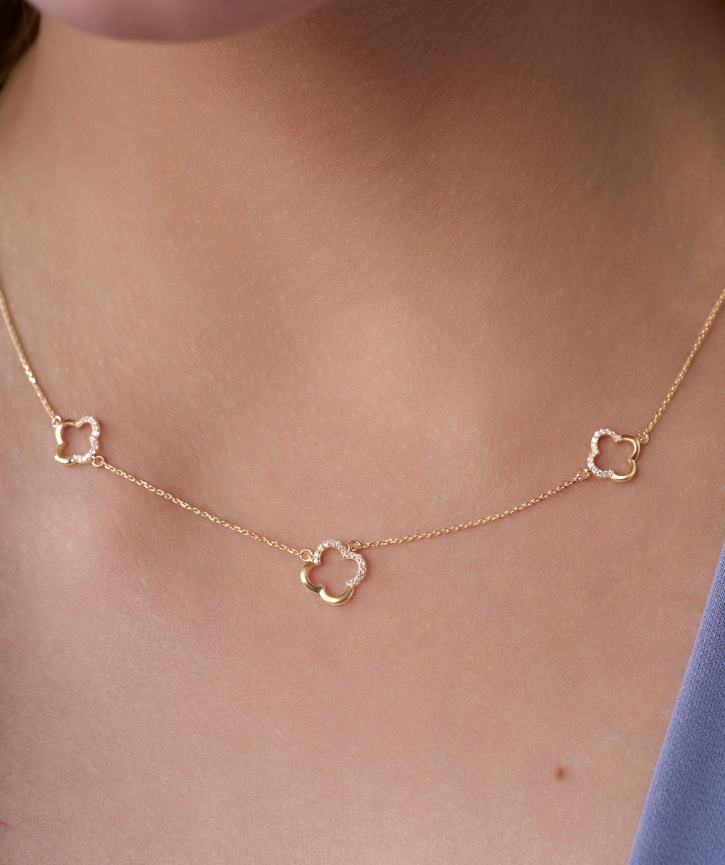 Lucky Clover 14K Gold Necklace