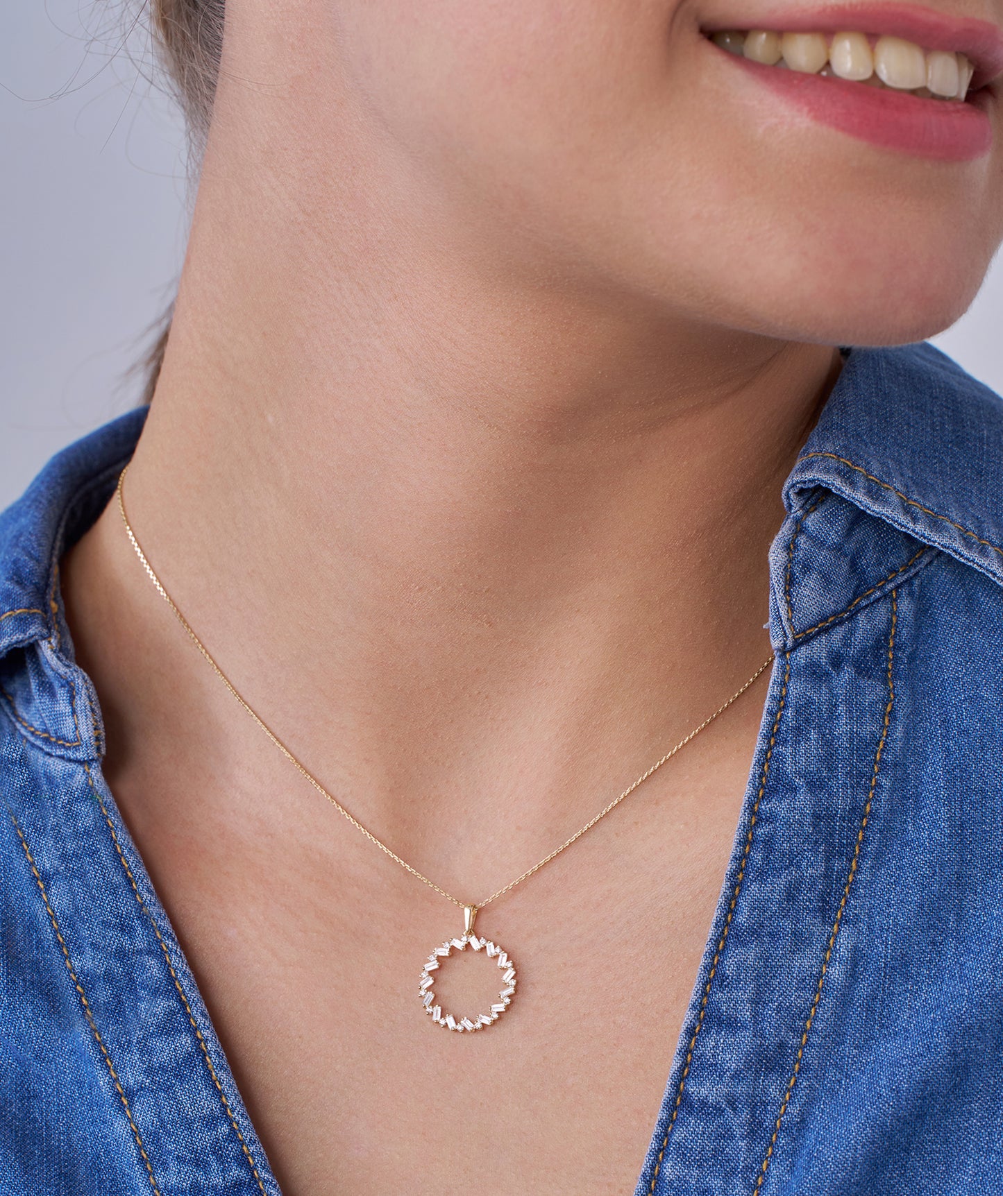 Golden Halo Diamond Necklace